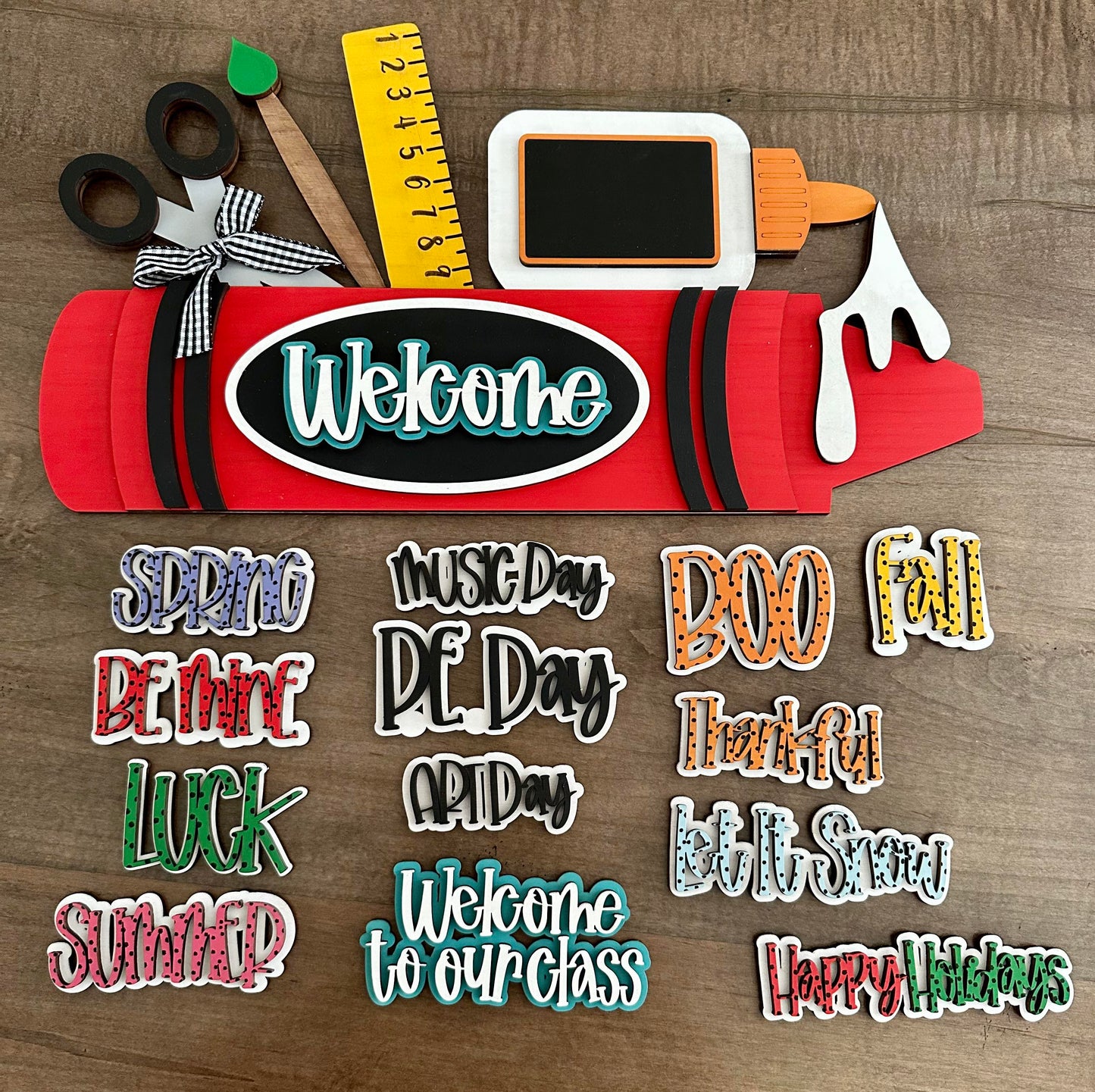 3D Interchangeable Decor - School Crayon