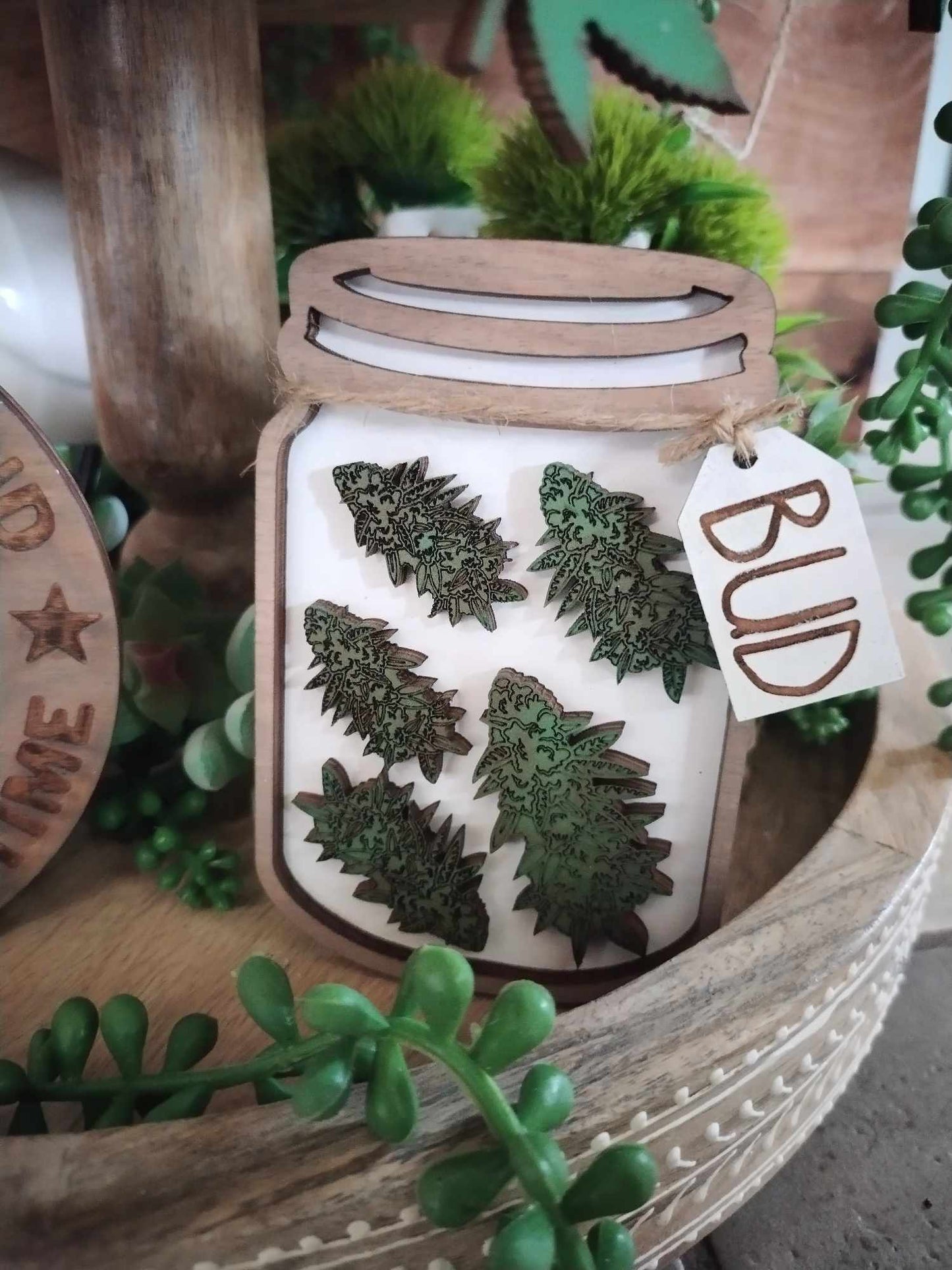 3D Tiered Tray Decor - Cannabis