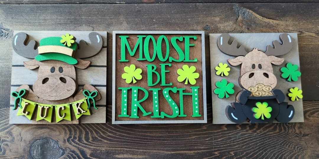 3D Interchangeable Square INSERTS - St Patrick's Day & Cinco De Mayo