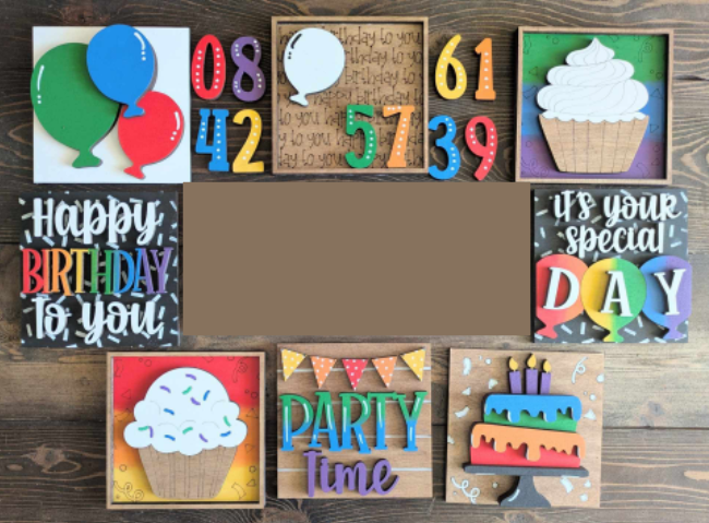 3D Interchangeable Square INSERTS ONLY - Home/Everyday/Birthday