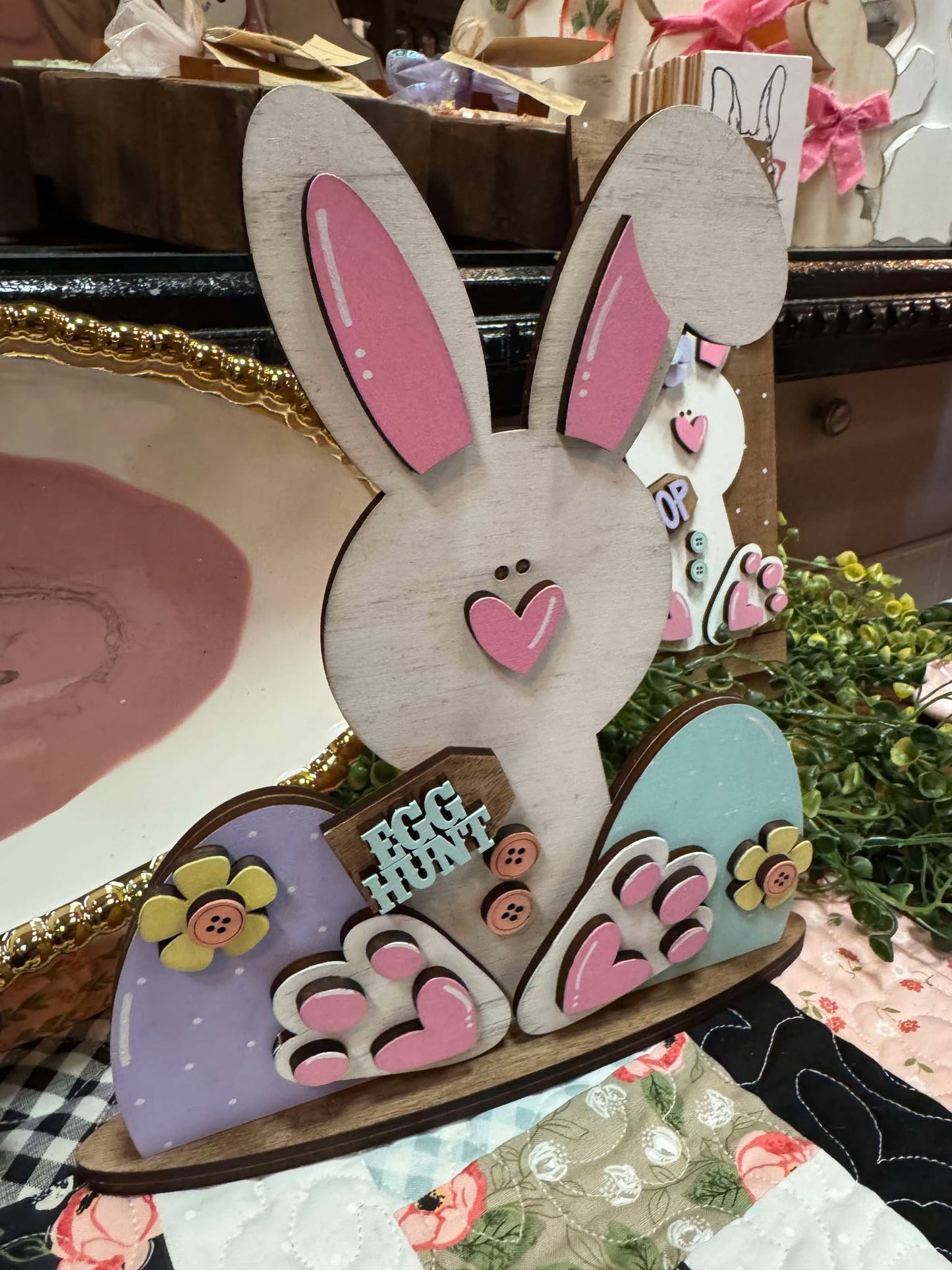 3D Primitive Bunny shelf sitter