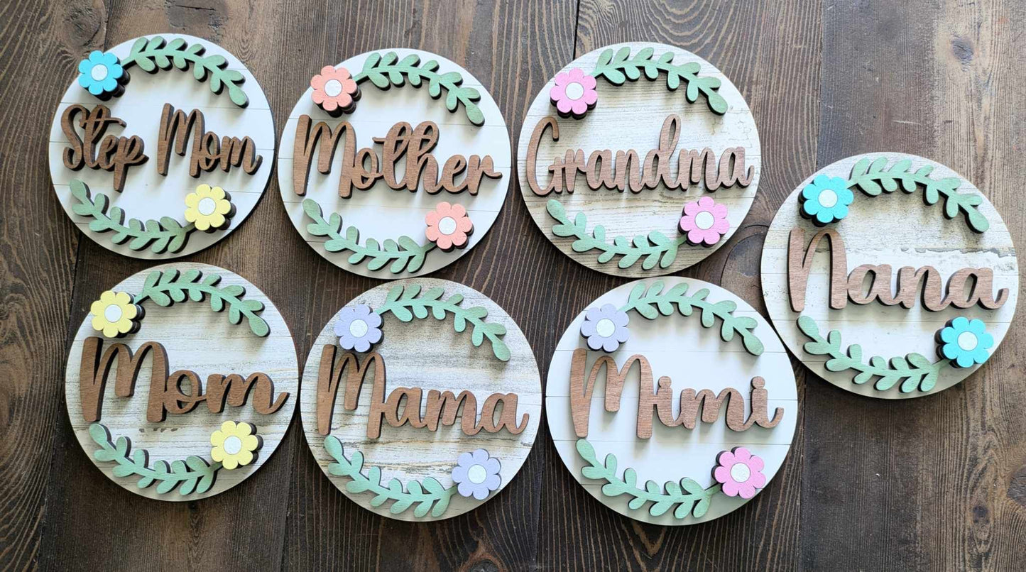 3D Interchangeable Round INSERTS - Family/Home/Gather/Pet/Sports