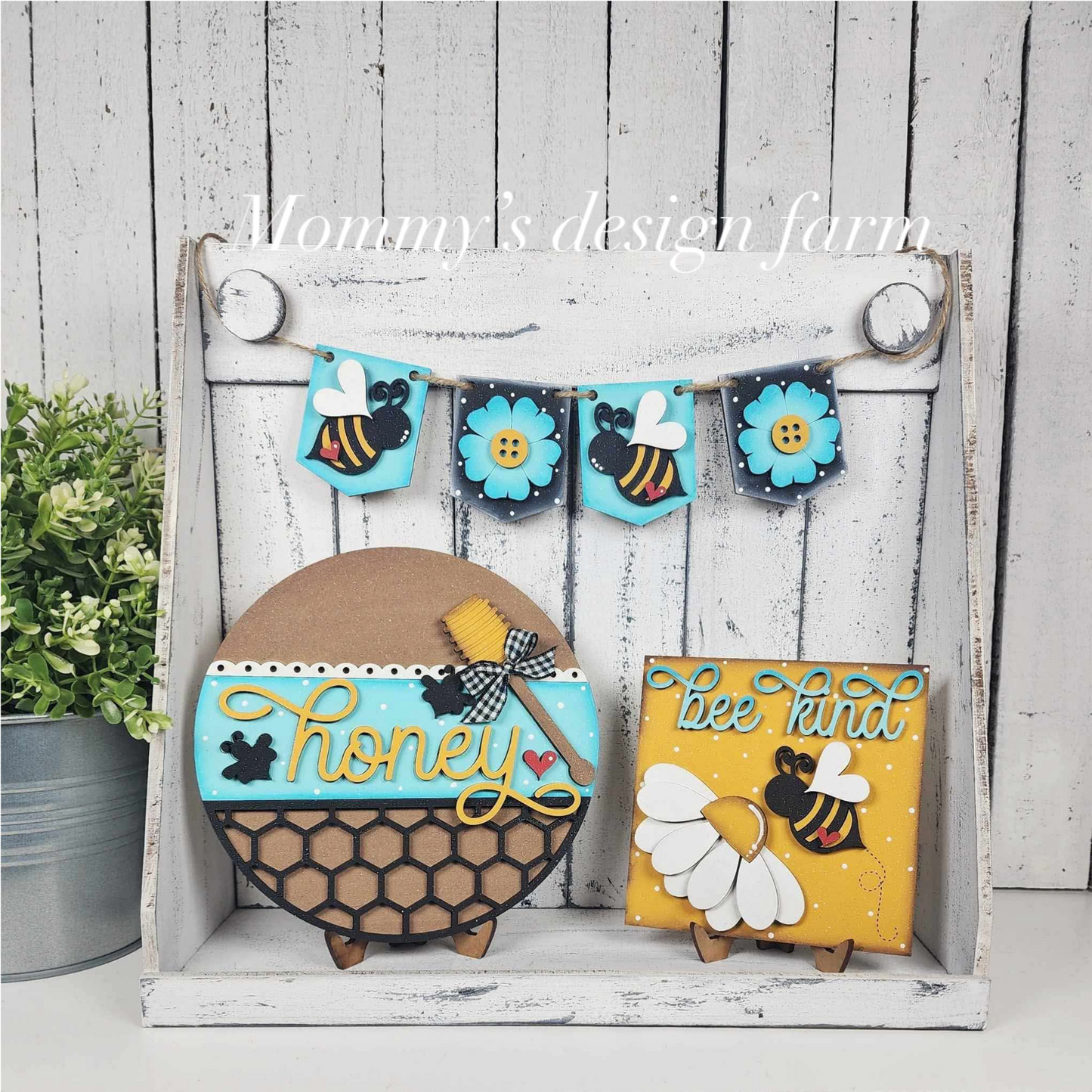 3D Tiered Tray Decor - Bee Kind - Honey