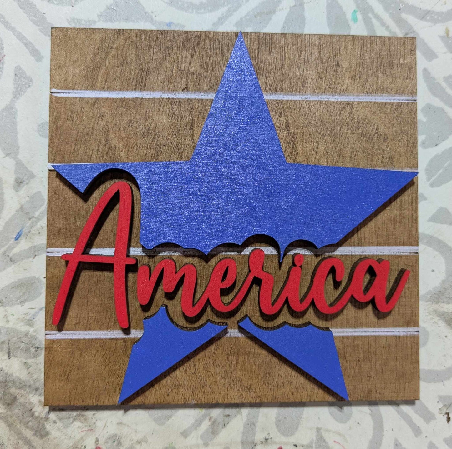 3D Interchangeable Square INSERTS ONLY - Patriotic