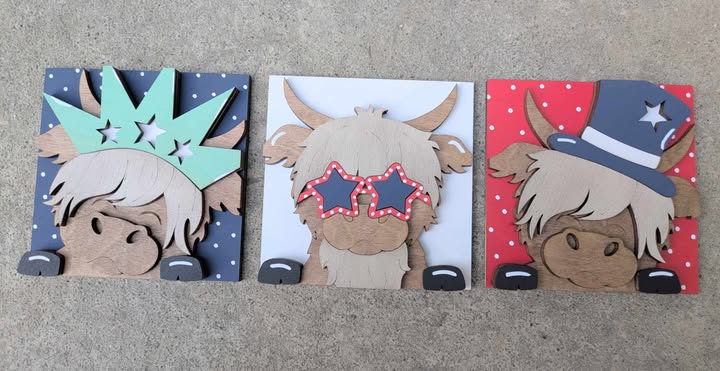3D Interchangeable Square INSERTS ONLY - Patriotic