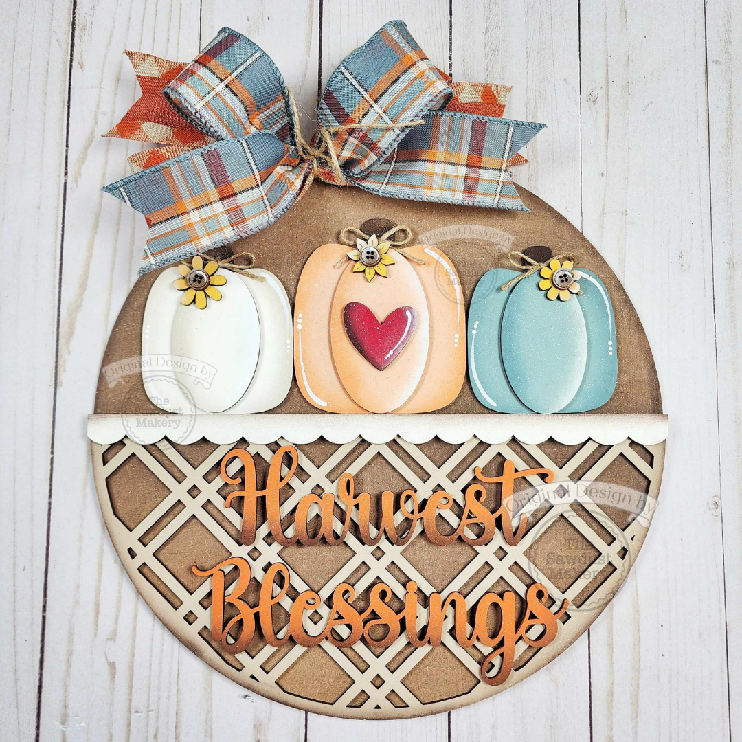 3D Mini hanger -Harvest Blessings with Pumpkins
