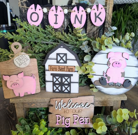 3D Tiered Tray Decor - PIg