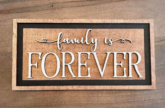 3D Interchangeable Rectangle INSERTS ONLY - Family and Home