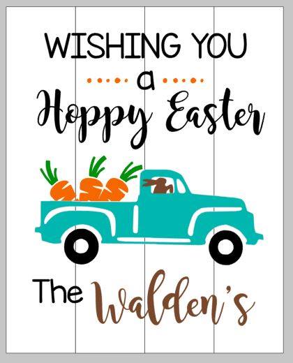 Wishing you a happy Easter with truck and Family name