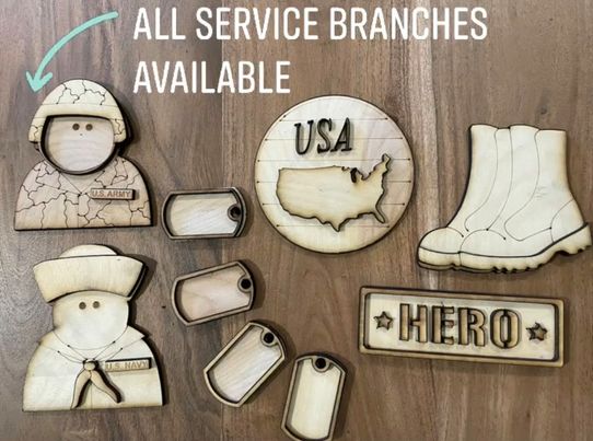 3D Tiered Tray Decor - Military