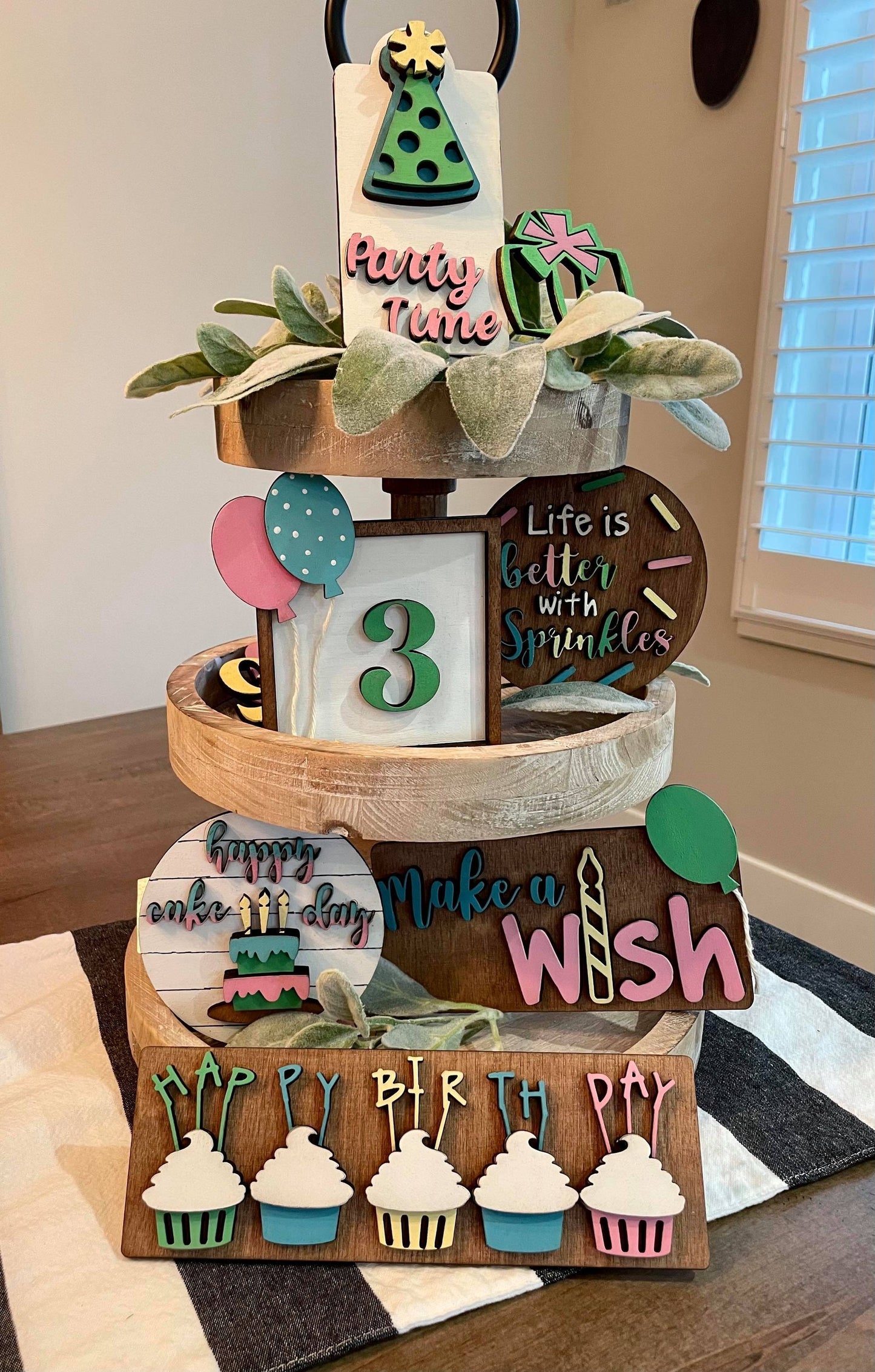 3D Tiered Tray Decor - Birthday