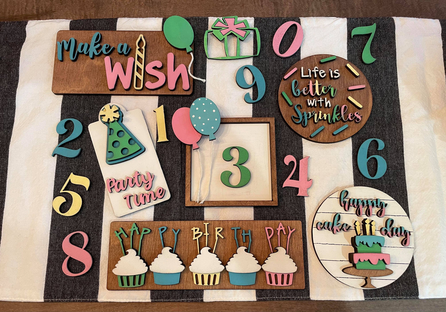 3D Tiered Tray Decor - Birthday