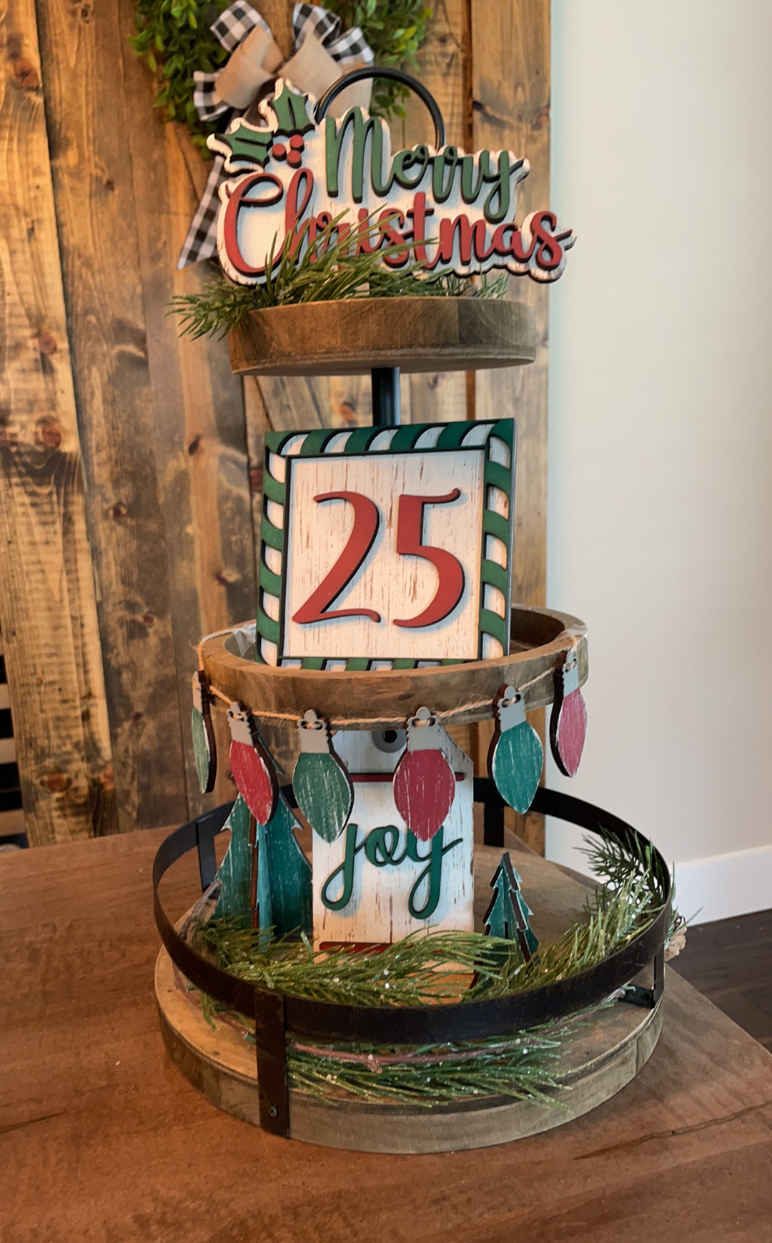 3D Tiered Tray Decor - Christmas
