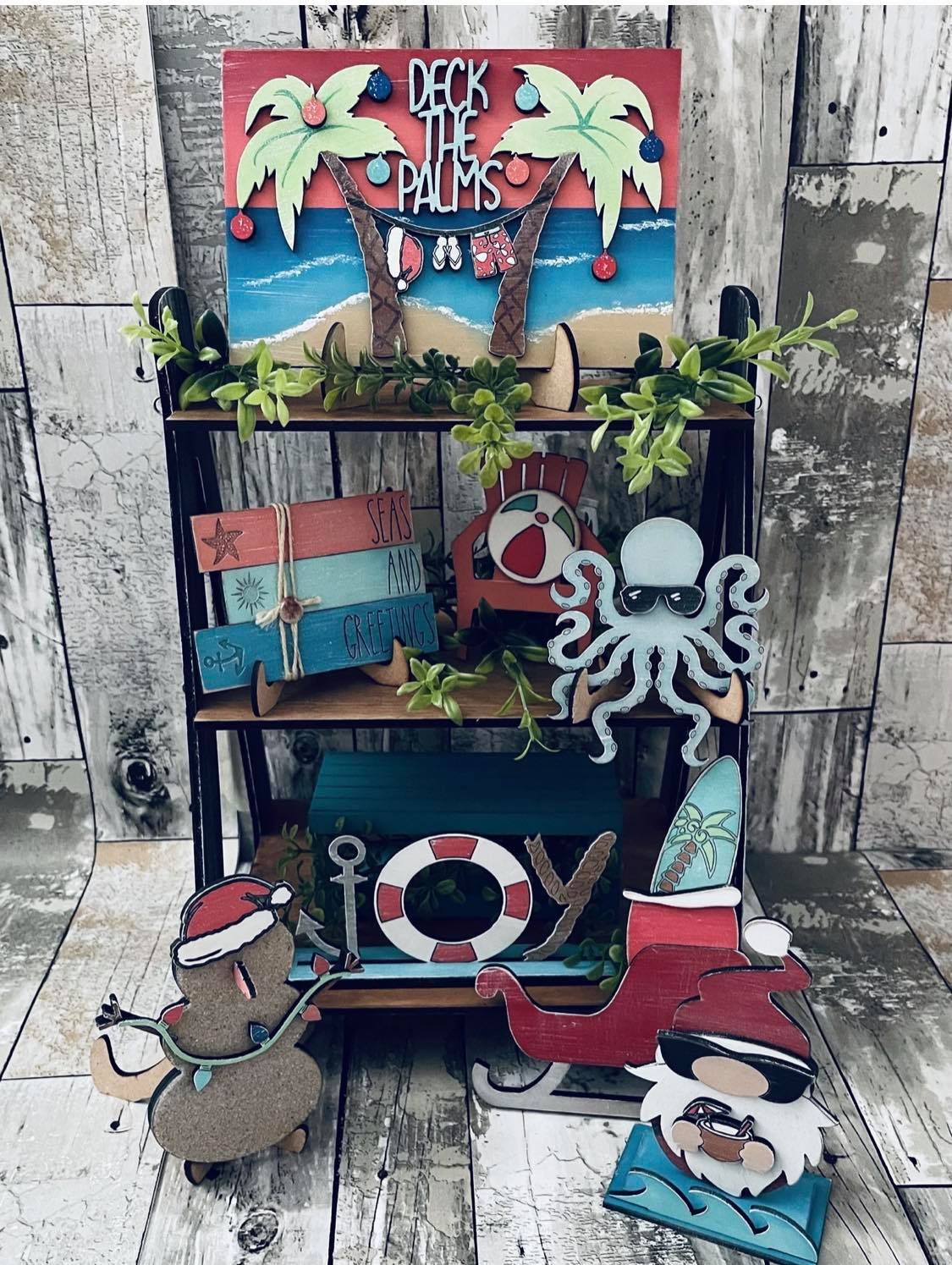 3D Tiered Tray Decor - Beach Christmas