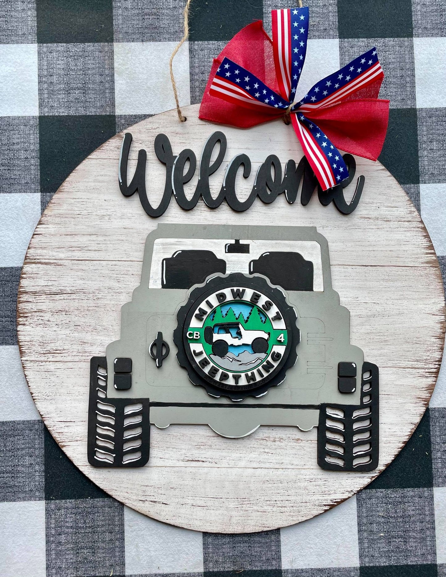 3D interchangeable door hanger Welcome Jeep