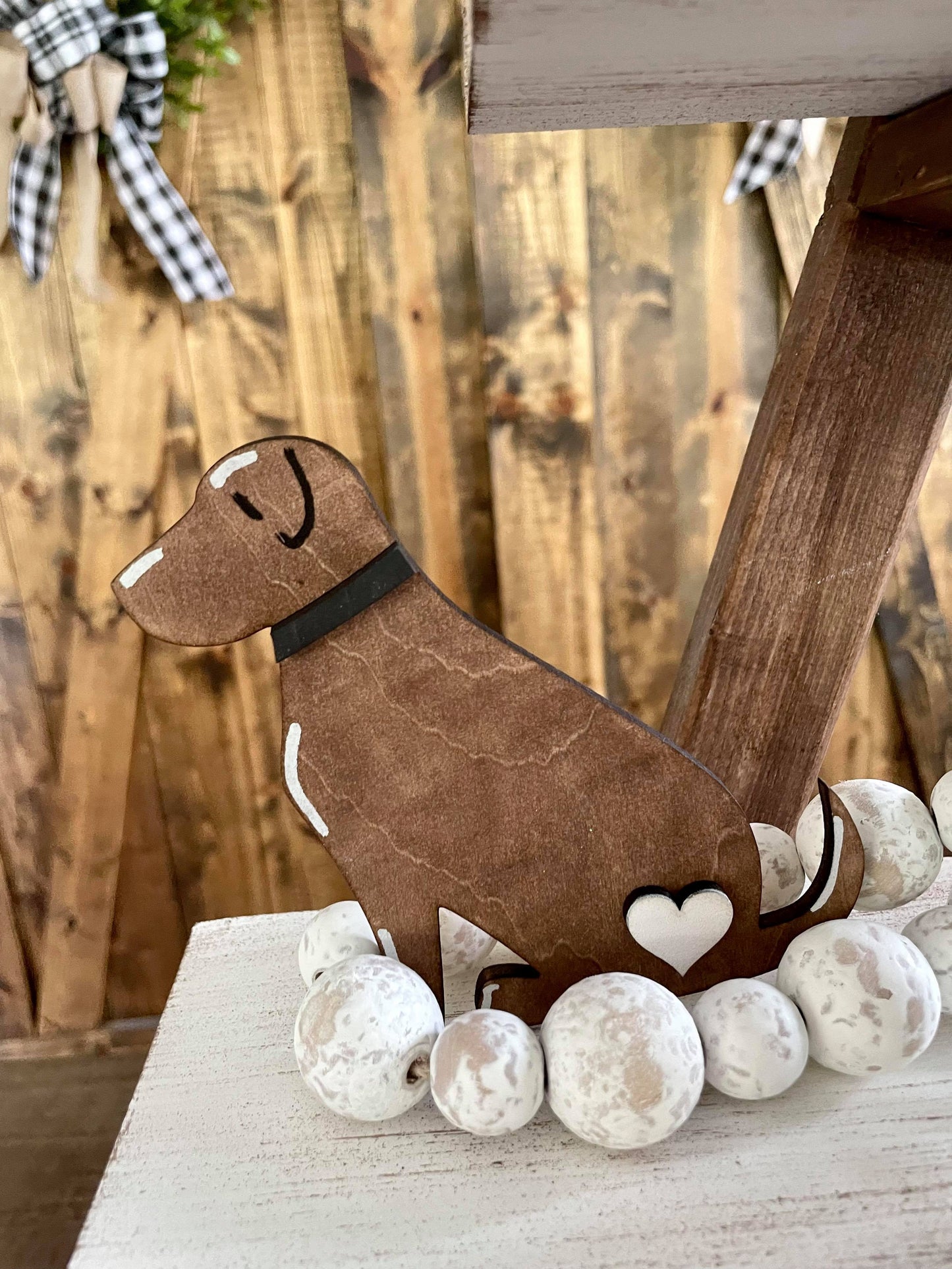 3D Tiered Tray Decor - Dog Plaid