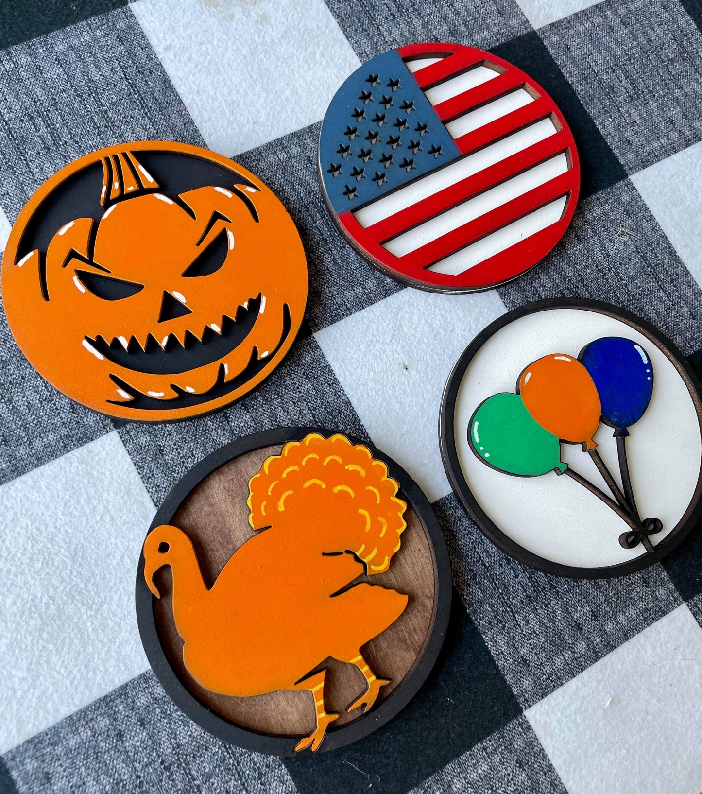 3D Interchangeable Round INSERTS - Fall & Halloween