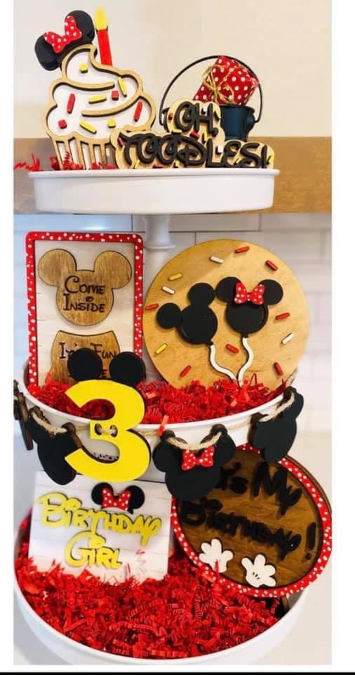 3D Tiered Tray Decor - Diz Birthday