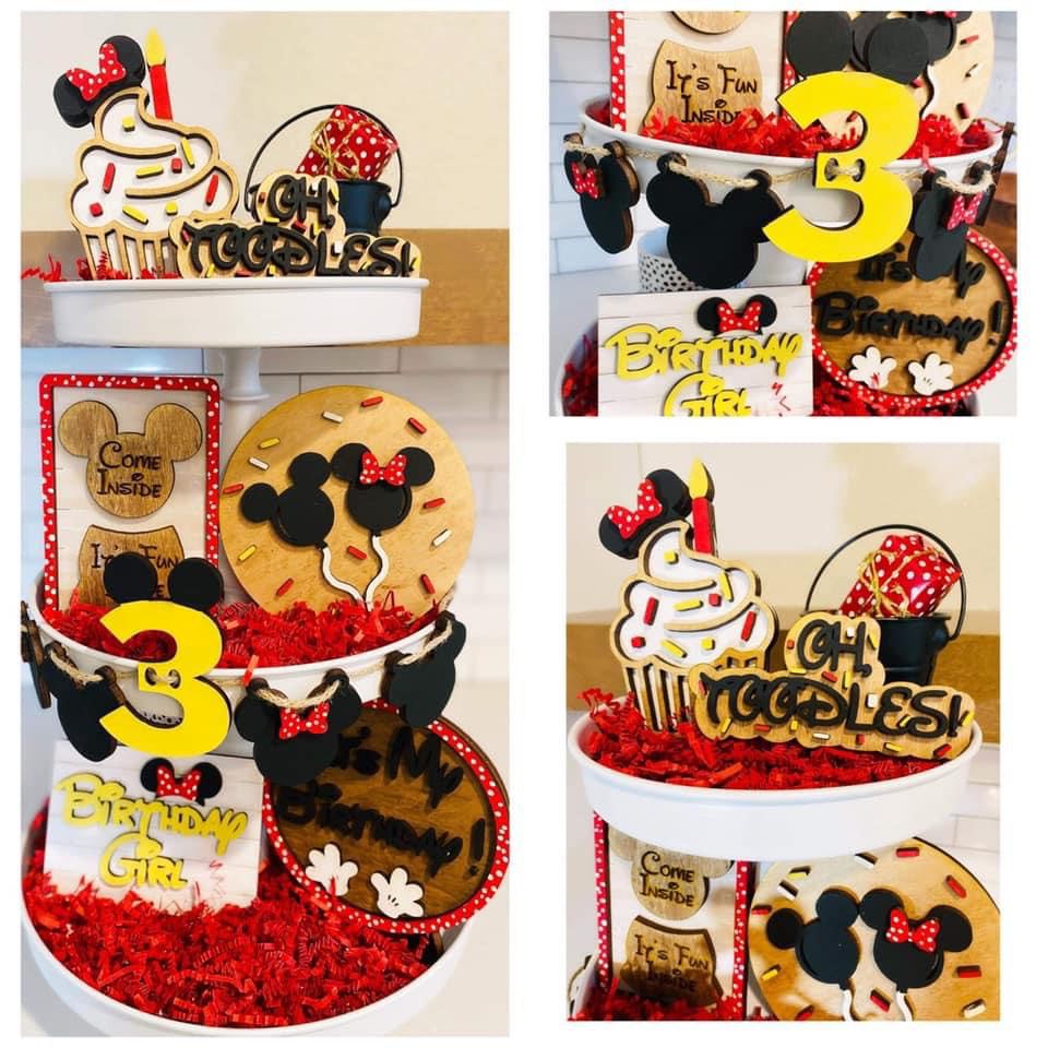 3D Tiered Tray Decor - Diz Birthday