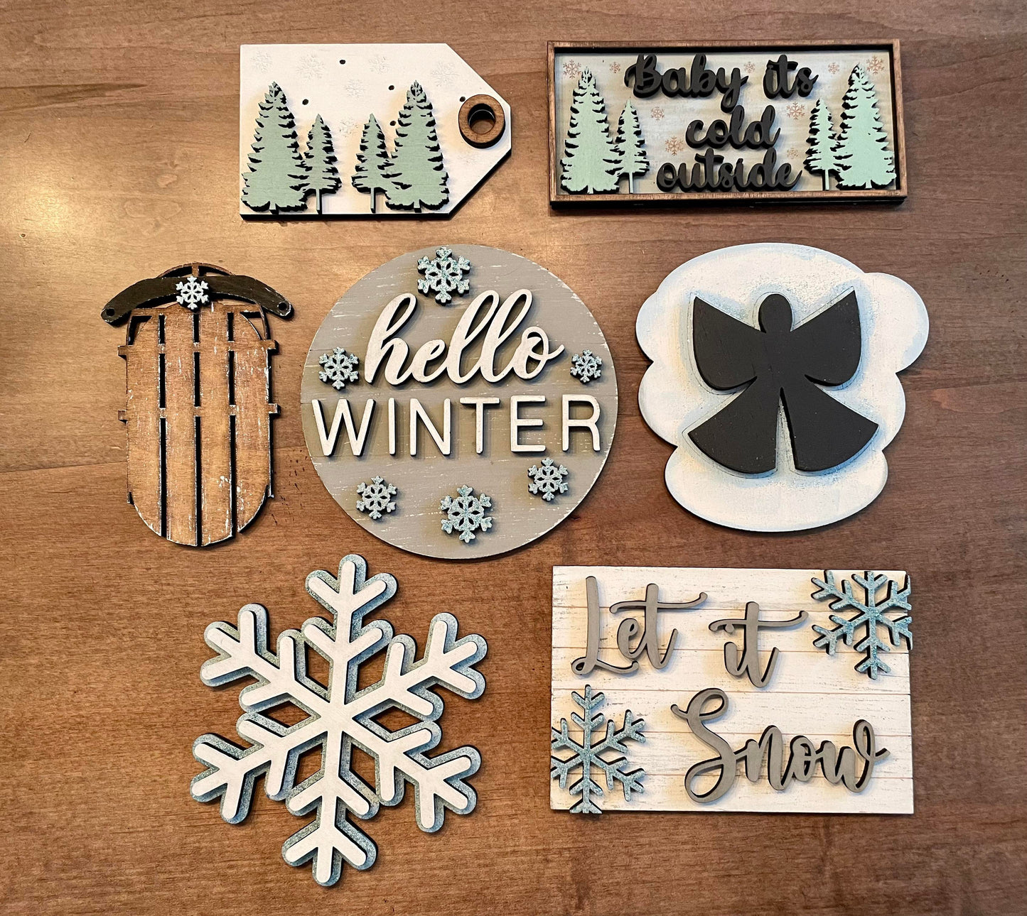 3D Tiered Tray Decor - Winter - Snow Angel