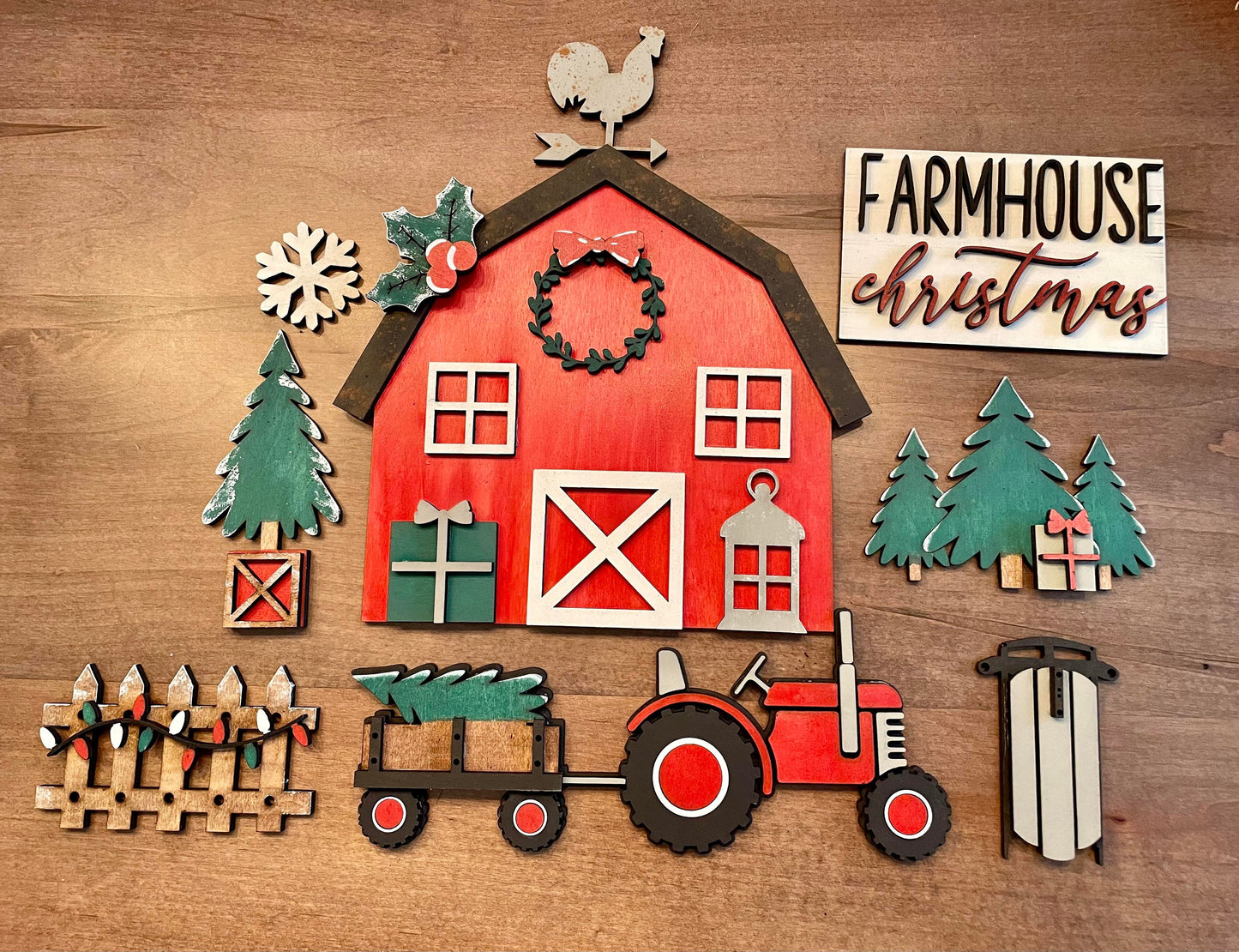 3D Tiered Tray Decor - Farmhouse Christmas