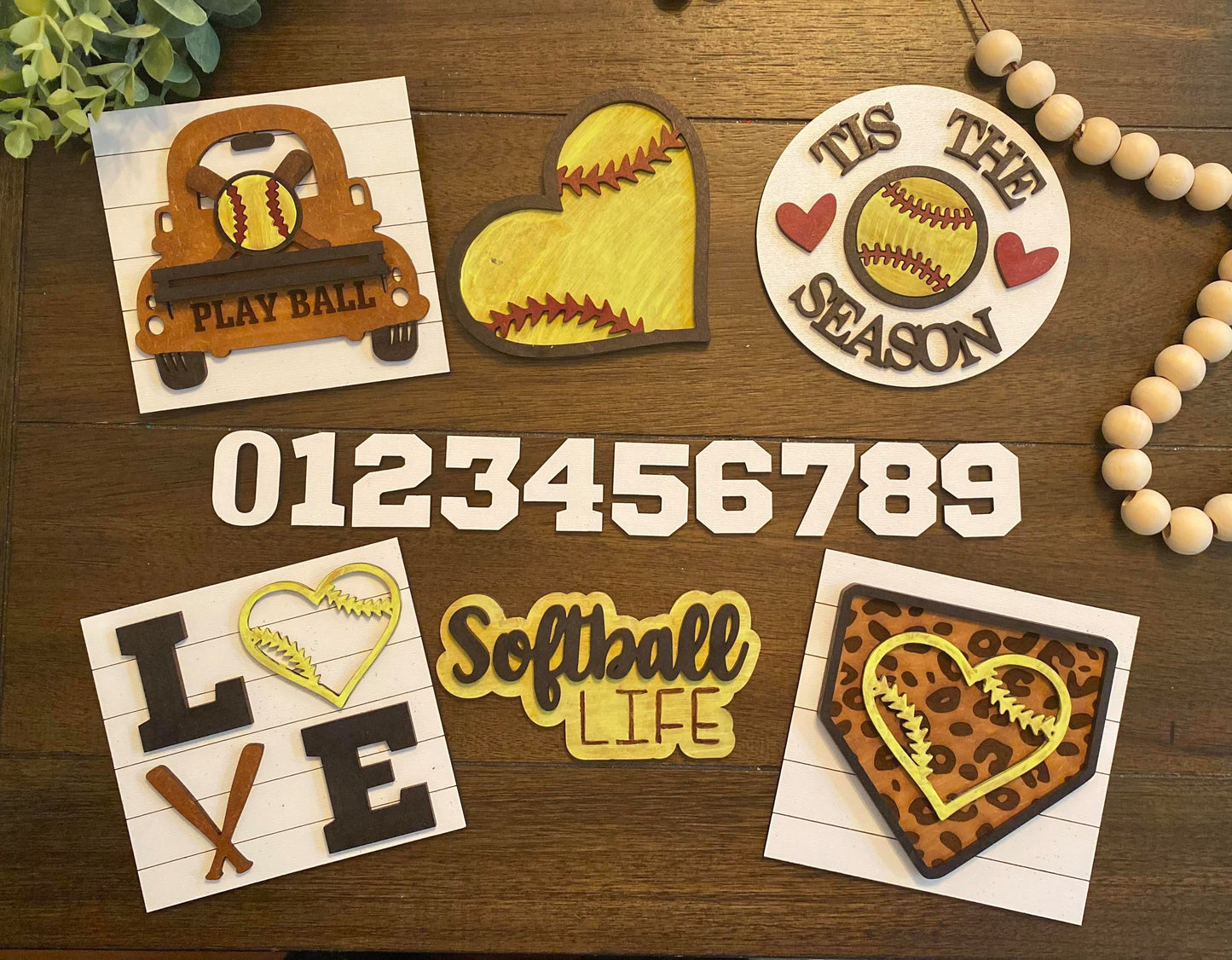 3D Tiered Tray Decor - Softball