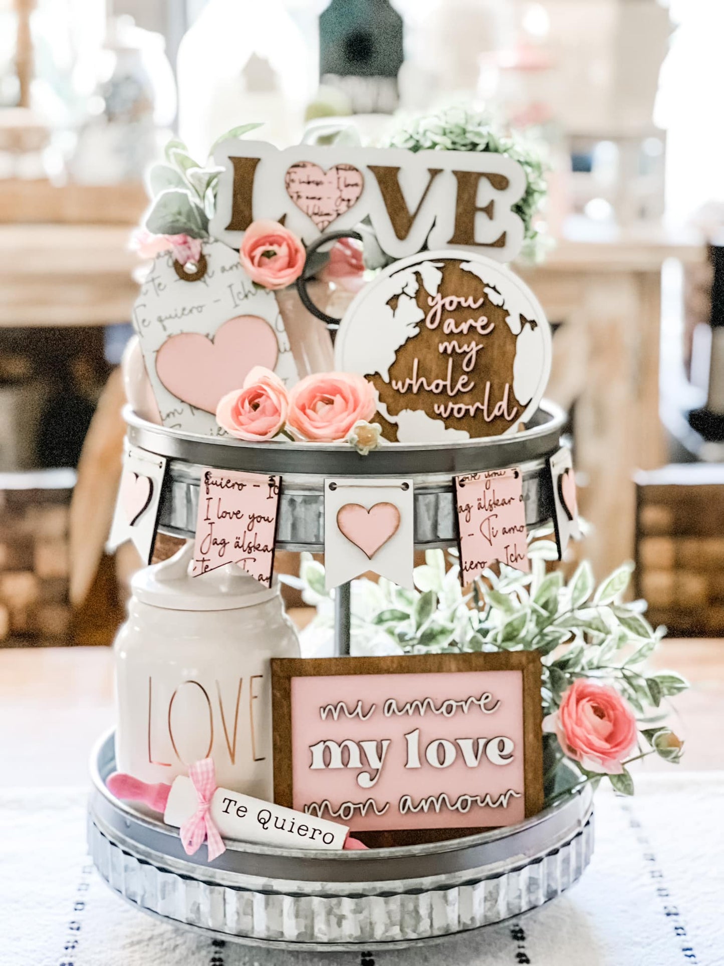 3D Tiered Tray Decor - Valentines Day - You are my whole world