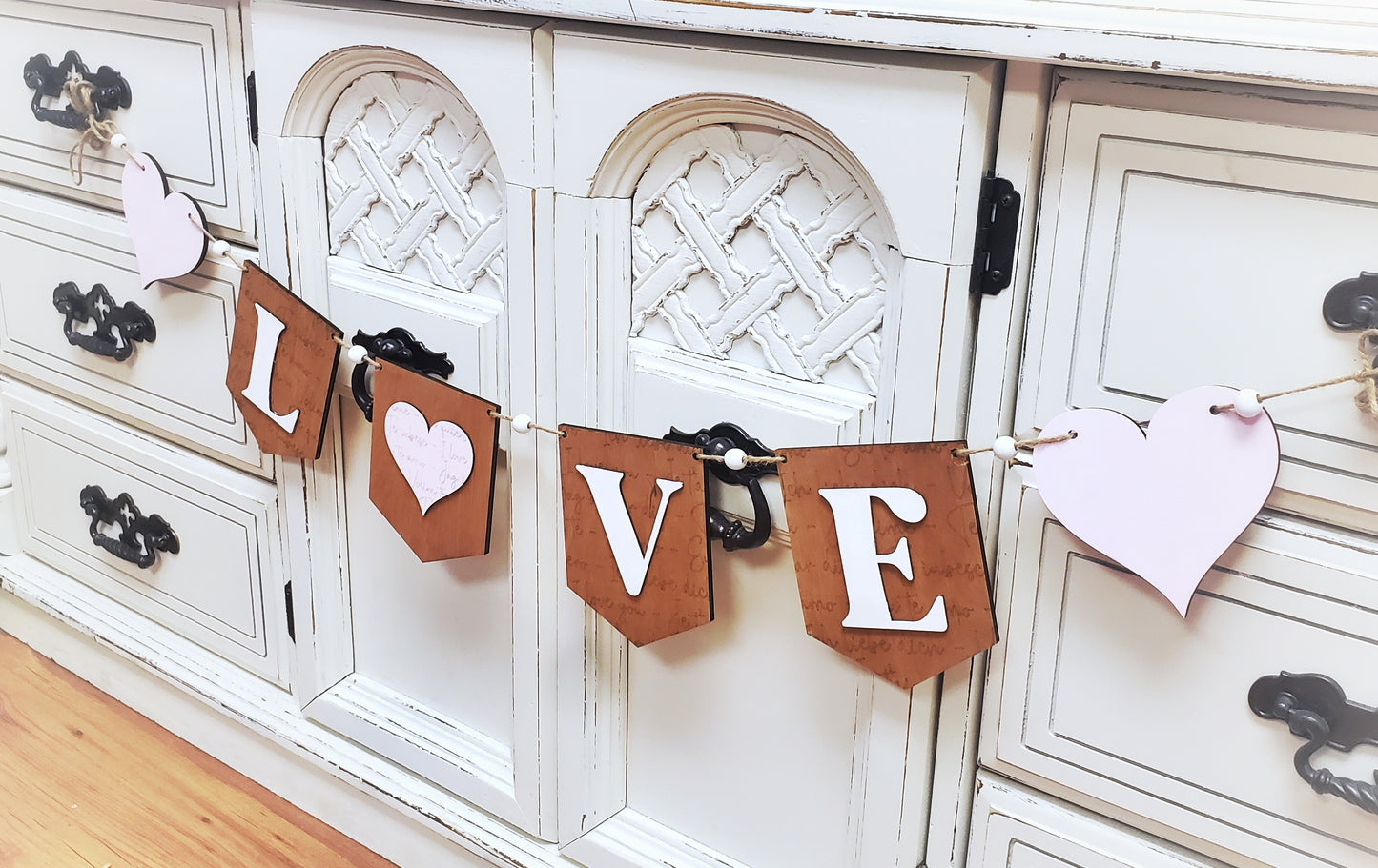 3D Banner - 3D Love Banner with etched Background - Valentines Day