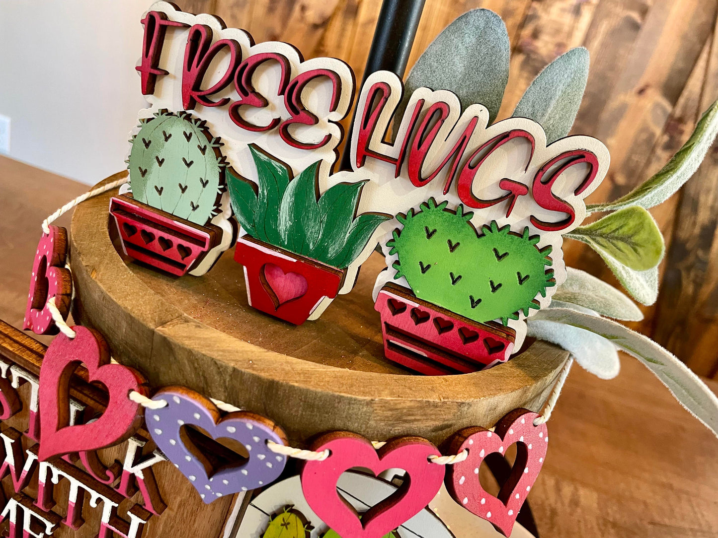 Tiered Tray Decor - Valentines Day - Love grows here
