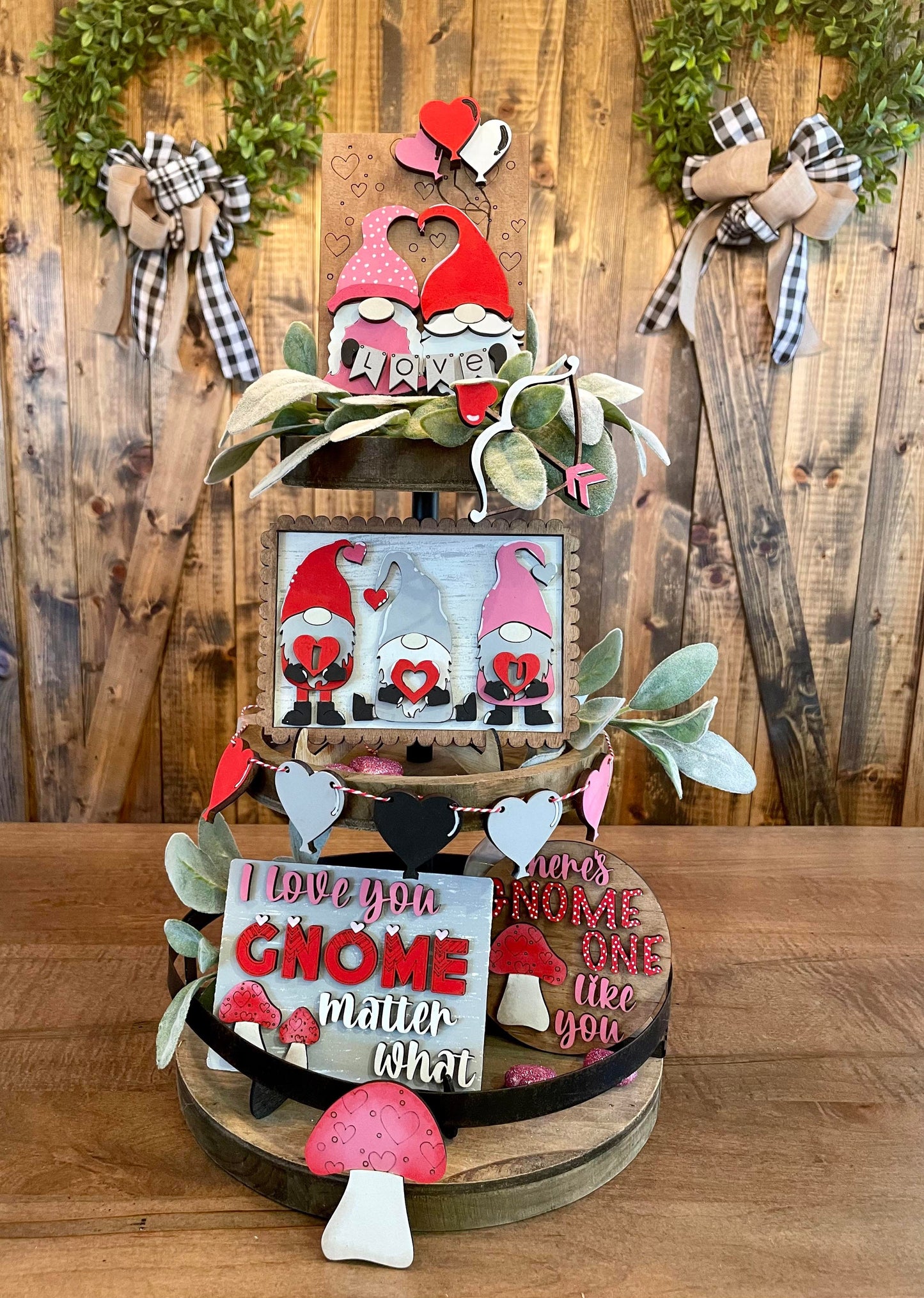 3D Tiered Tray Decor - Valentines Day - Gnome
