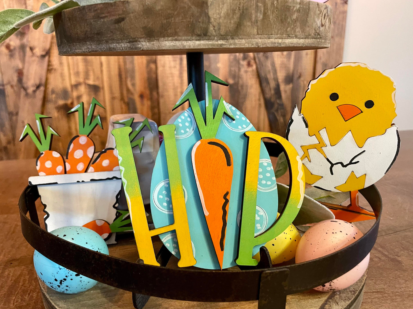 3D Tiered Tray Decor - Hop Easter