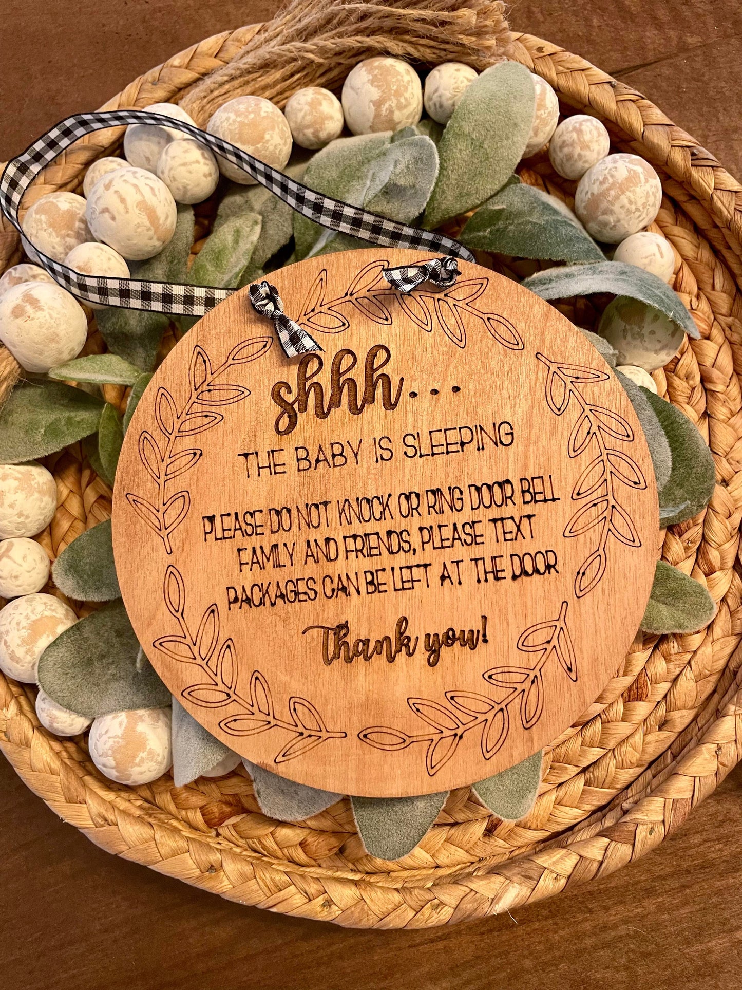 3d Door hanger Shhh Baby sleeping