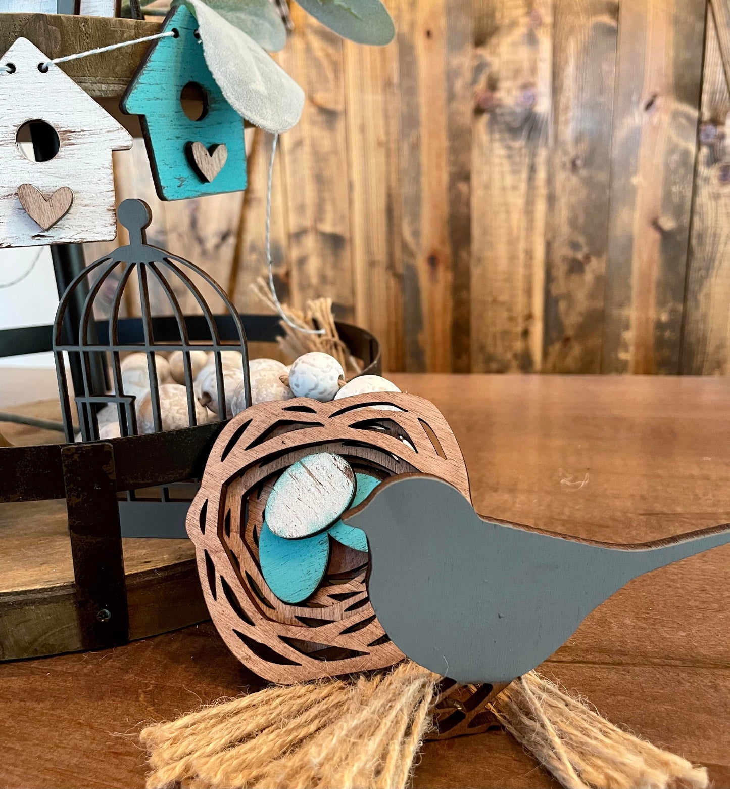 3D Tiered Tray Decor - Bird House