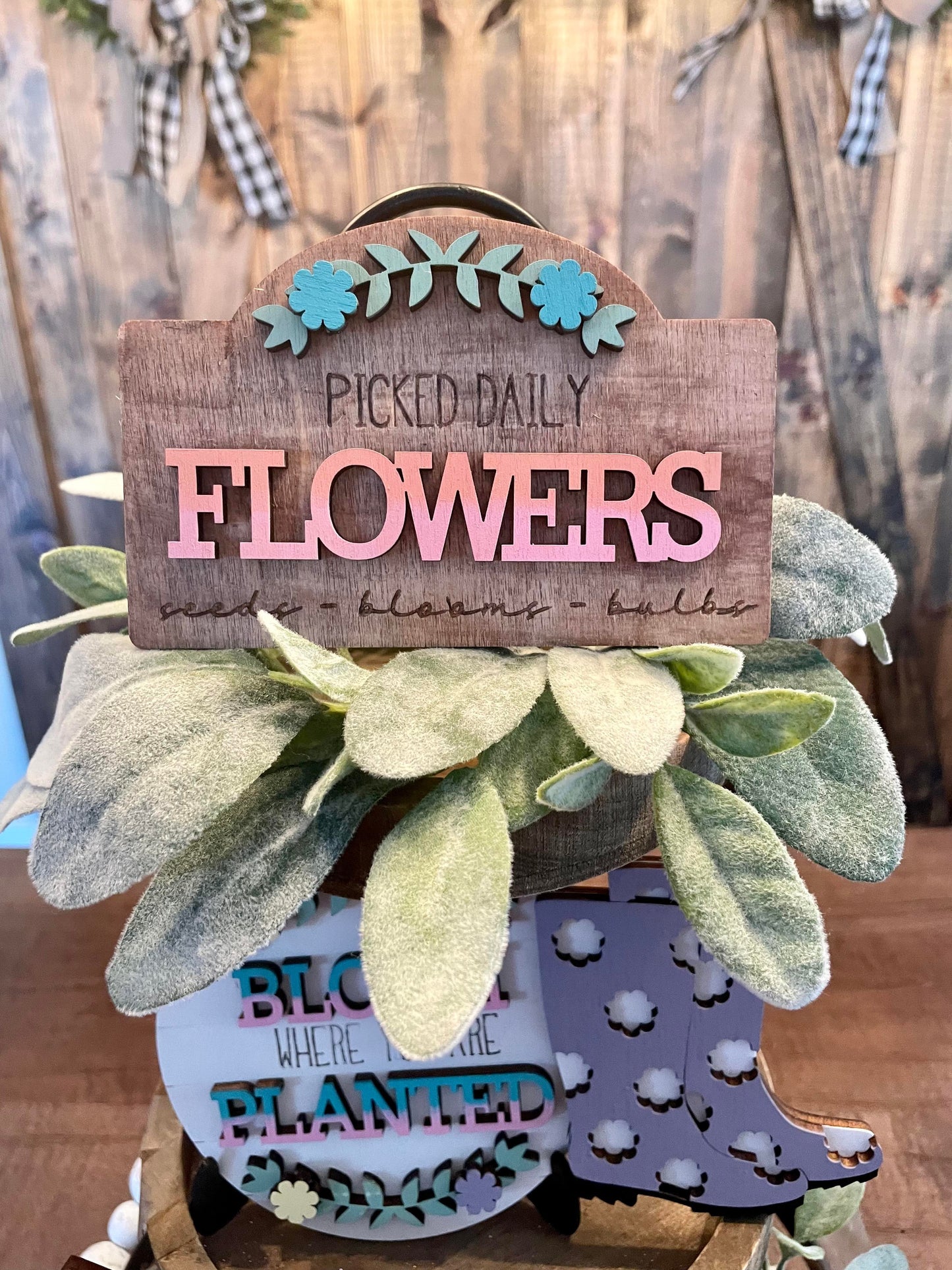 3D Tiered Tray Decor - Tulips