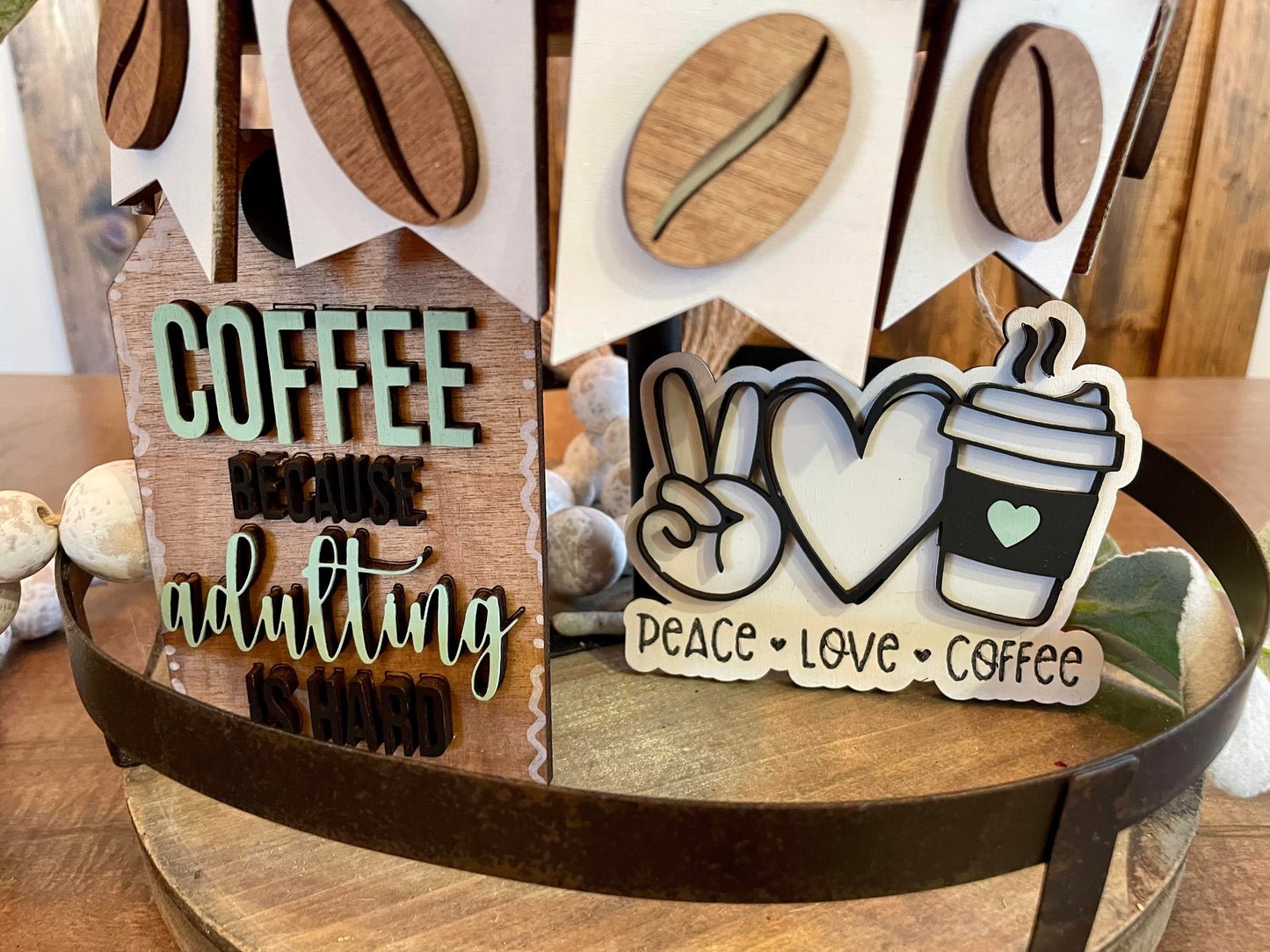 3D Tiered Tray Decor - Coffee before Chaos