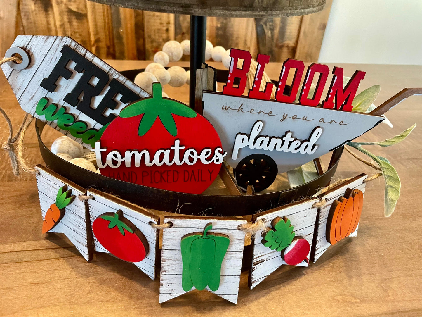 3D Tiered Tray Decor - Vegetables