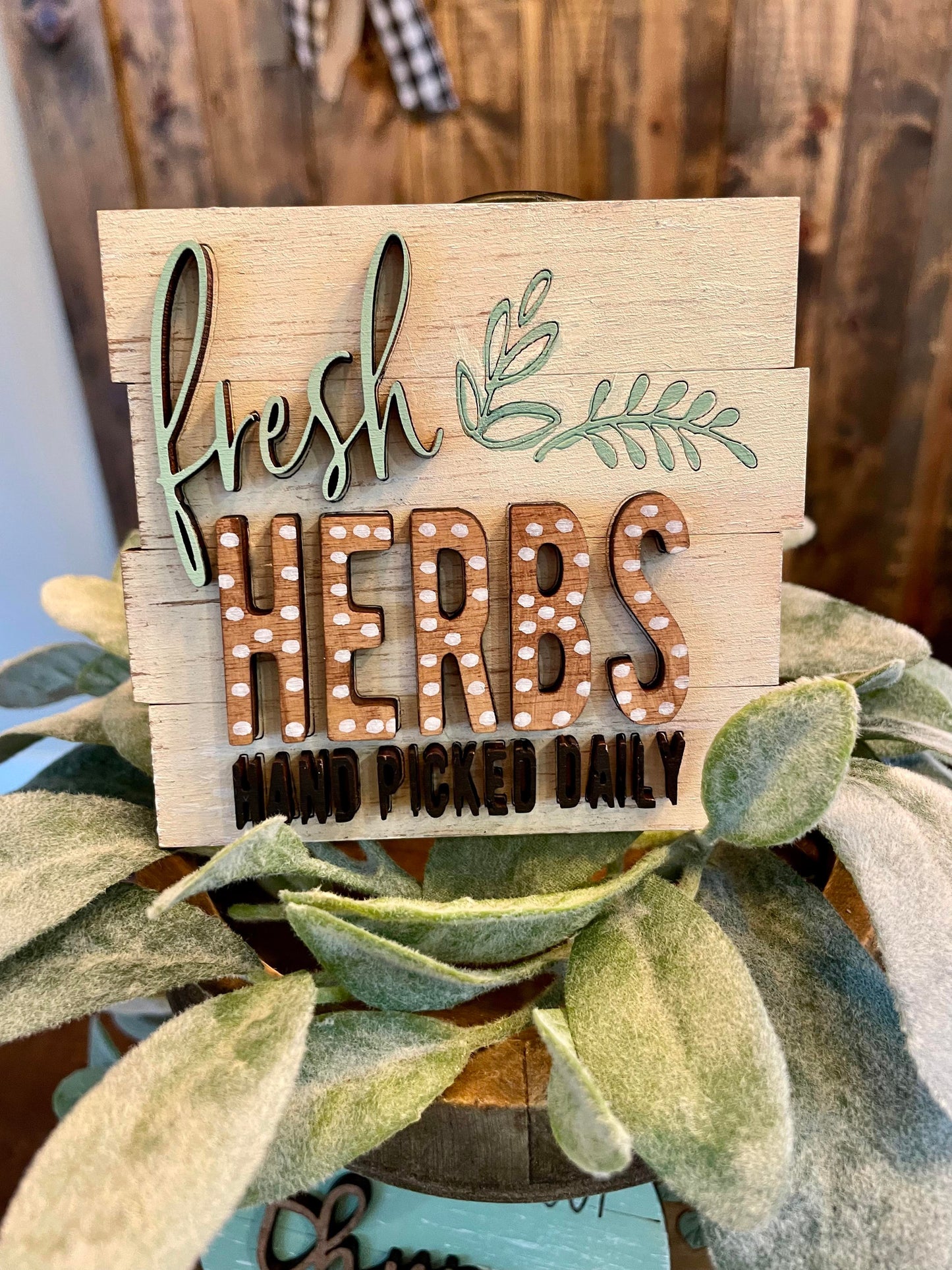 3D Tiered Tray Decor - Herbs