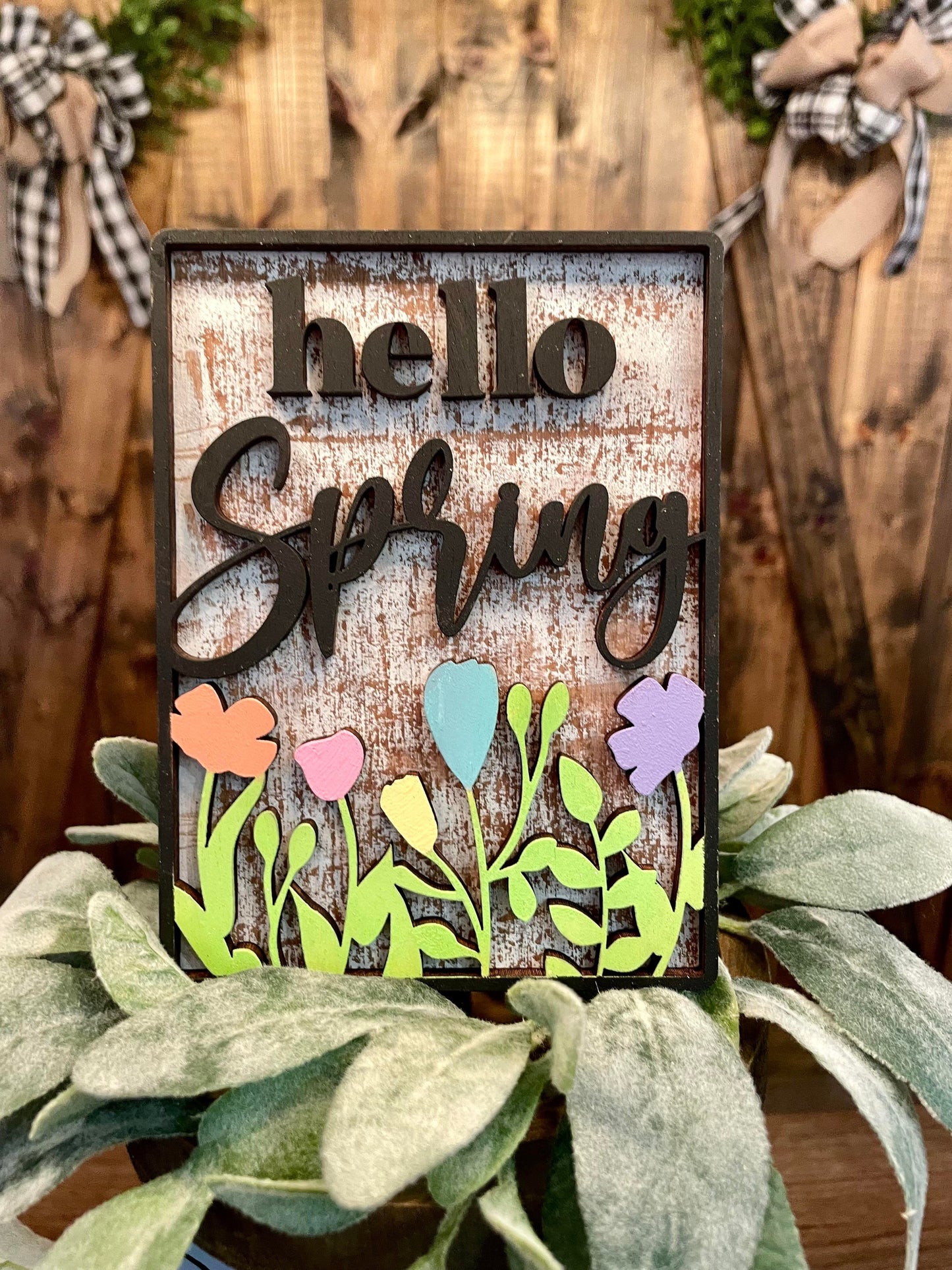 3D Tiered Tray Decor - Spring