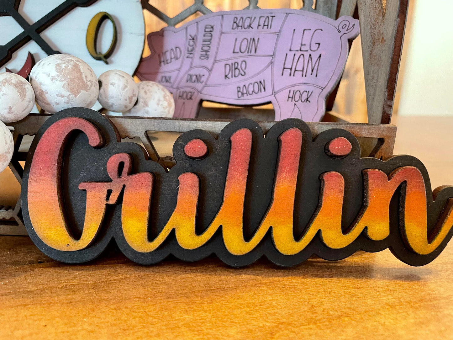 3D Tiered Tray Decor - BBQ
