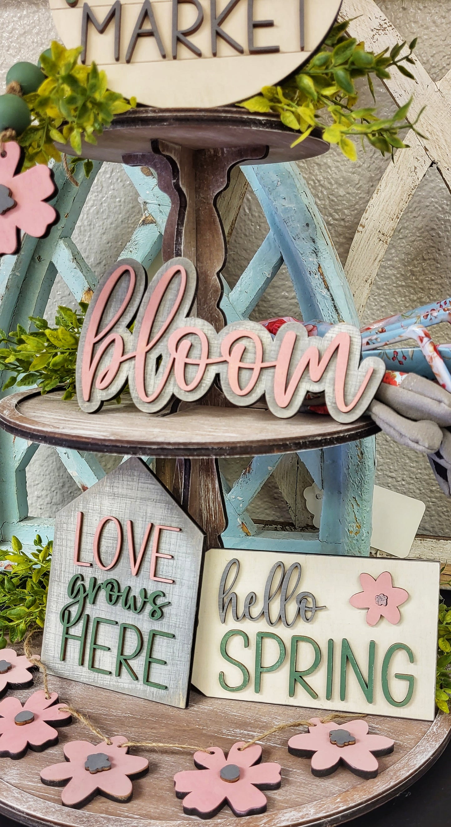 3D Tiered Tray Decor - Fresh Flower market