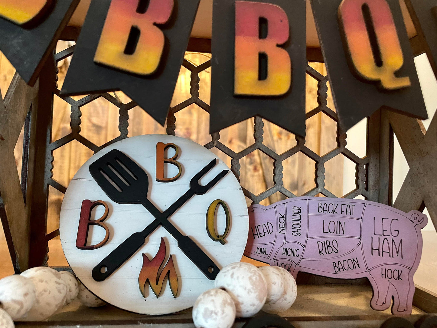 3D Tiered Tray Decor - BBQ