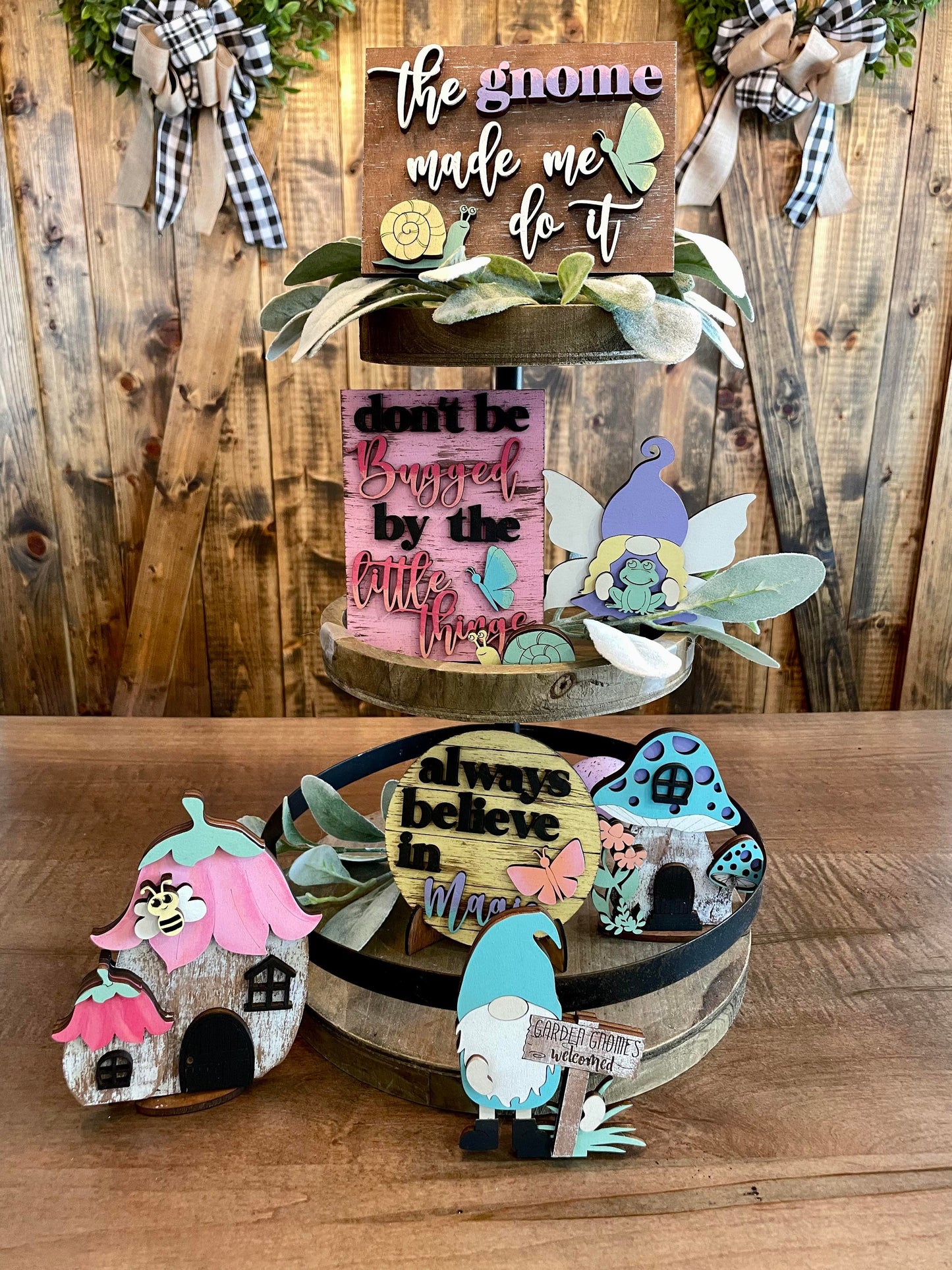 3D Tiered Tray Decor - Fairy Garden