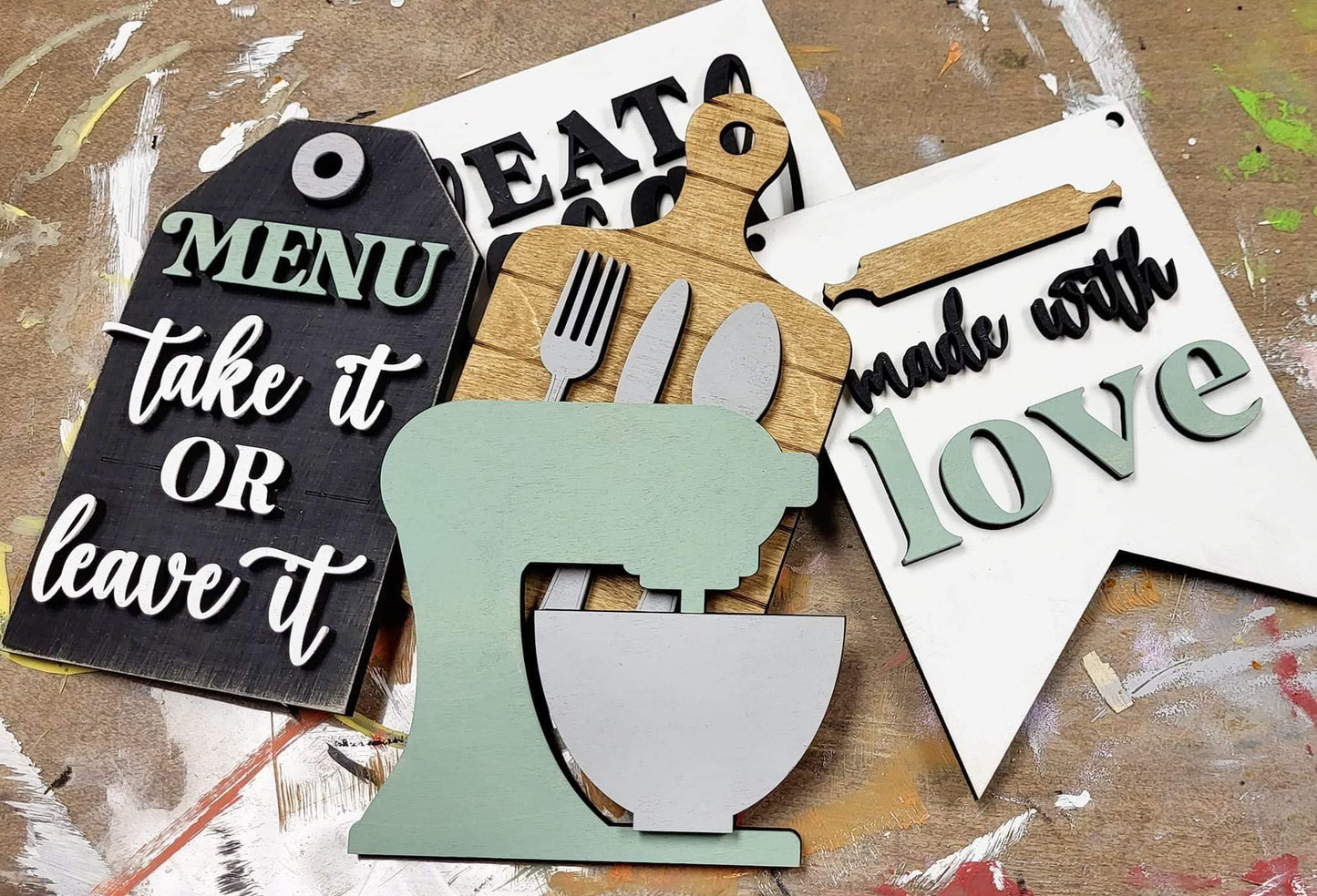 3D Tiered Tray Decor - Kitchen - Menu take it or leave it
