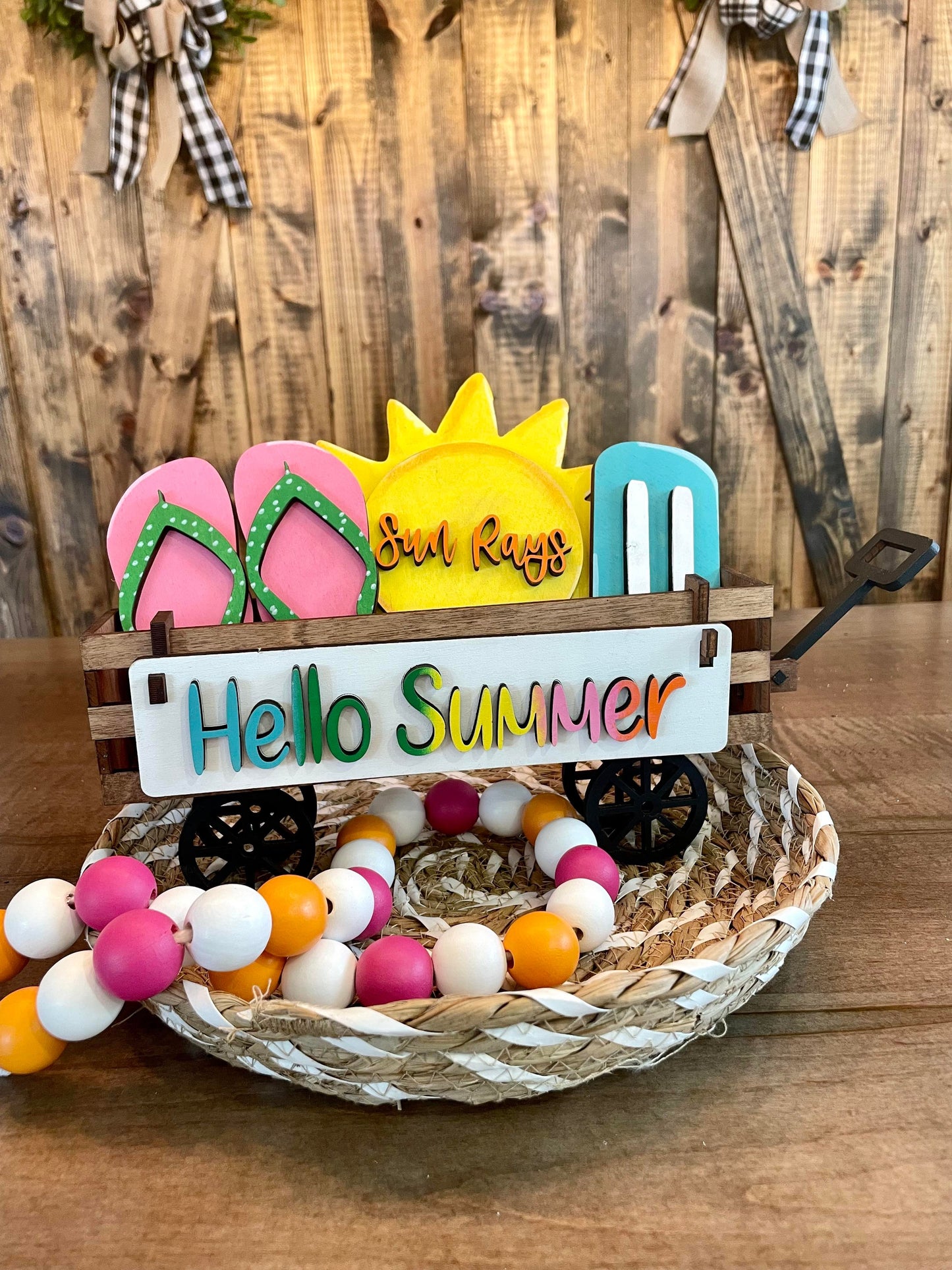 3d Interchangeable Wagon INSERTS - Summer and Patriotic