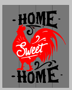Home sweet home with rooster