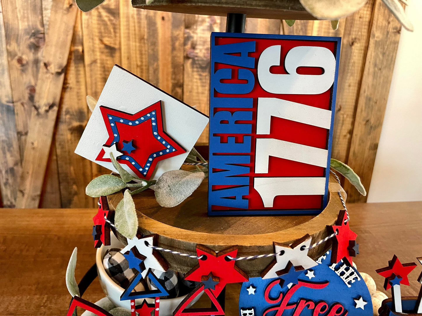 3D Tiered Tray Decor - America 1776