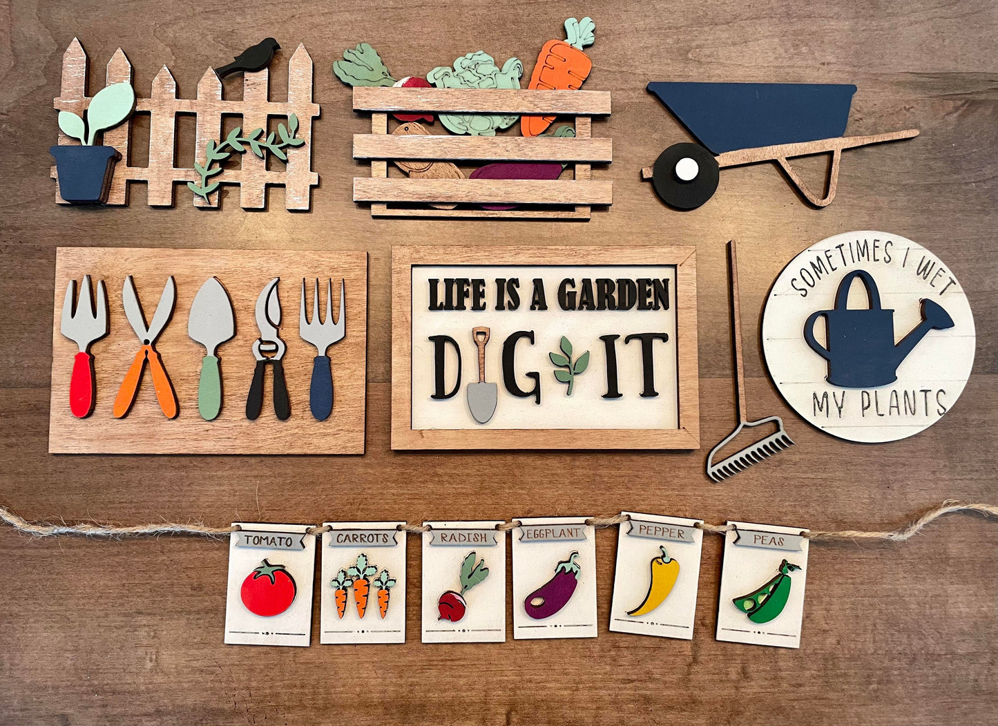 3D Tiered Tray Decor - Vegetable Garden