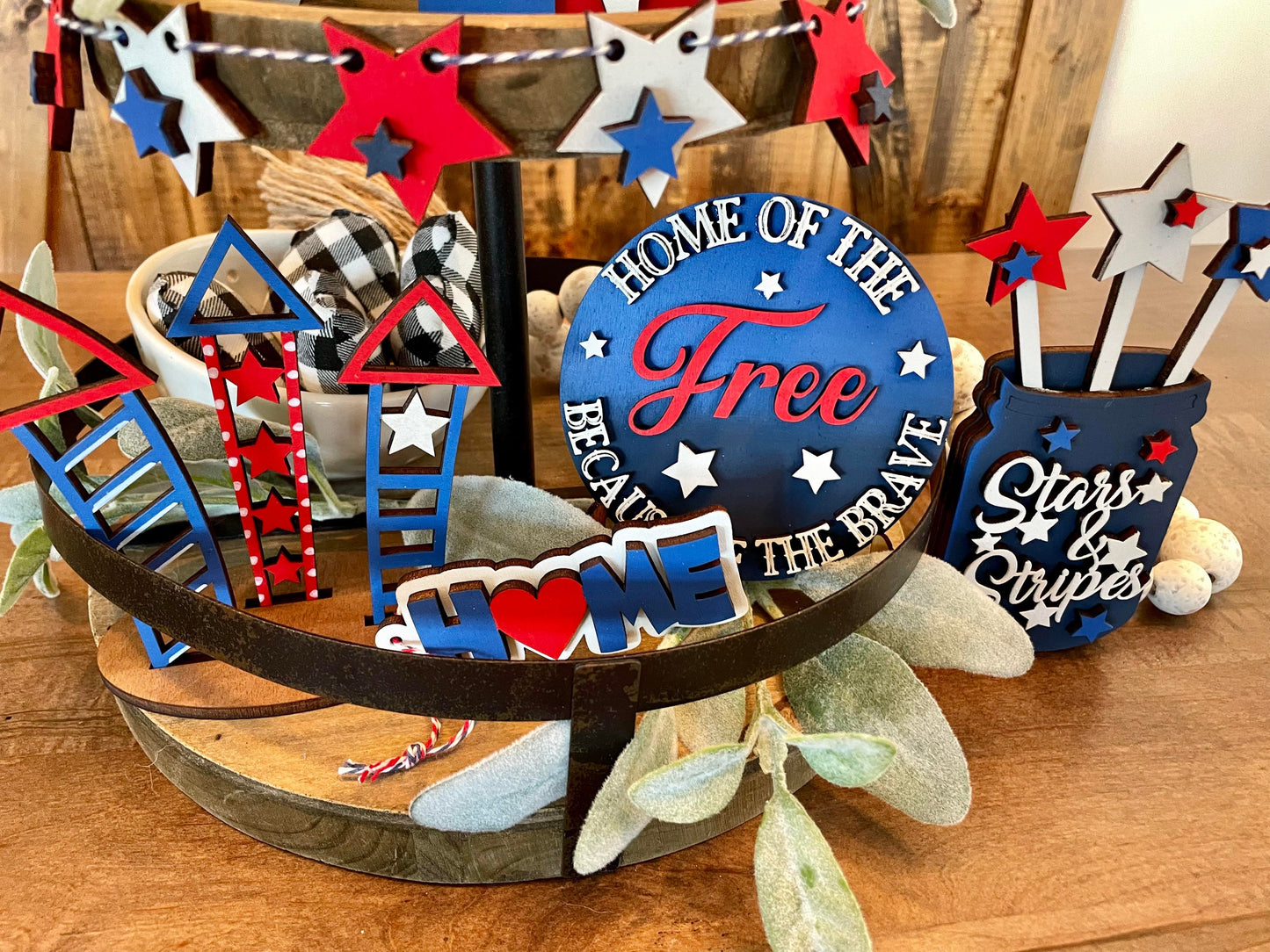 3D Tiered Tray Decor - America 1776