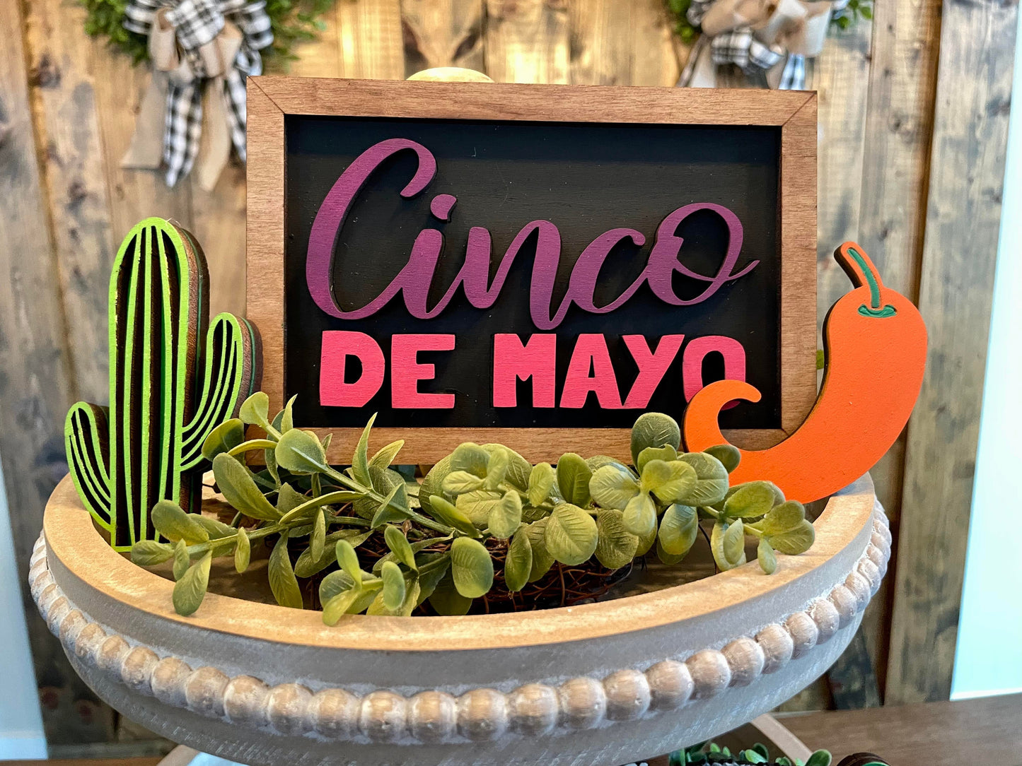 3D Tiered Tray Decor - Cinco De Mayo