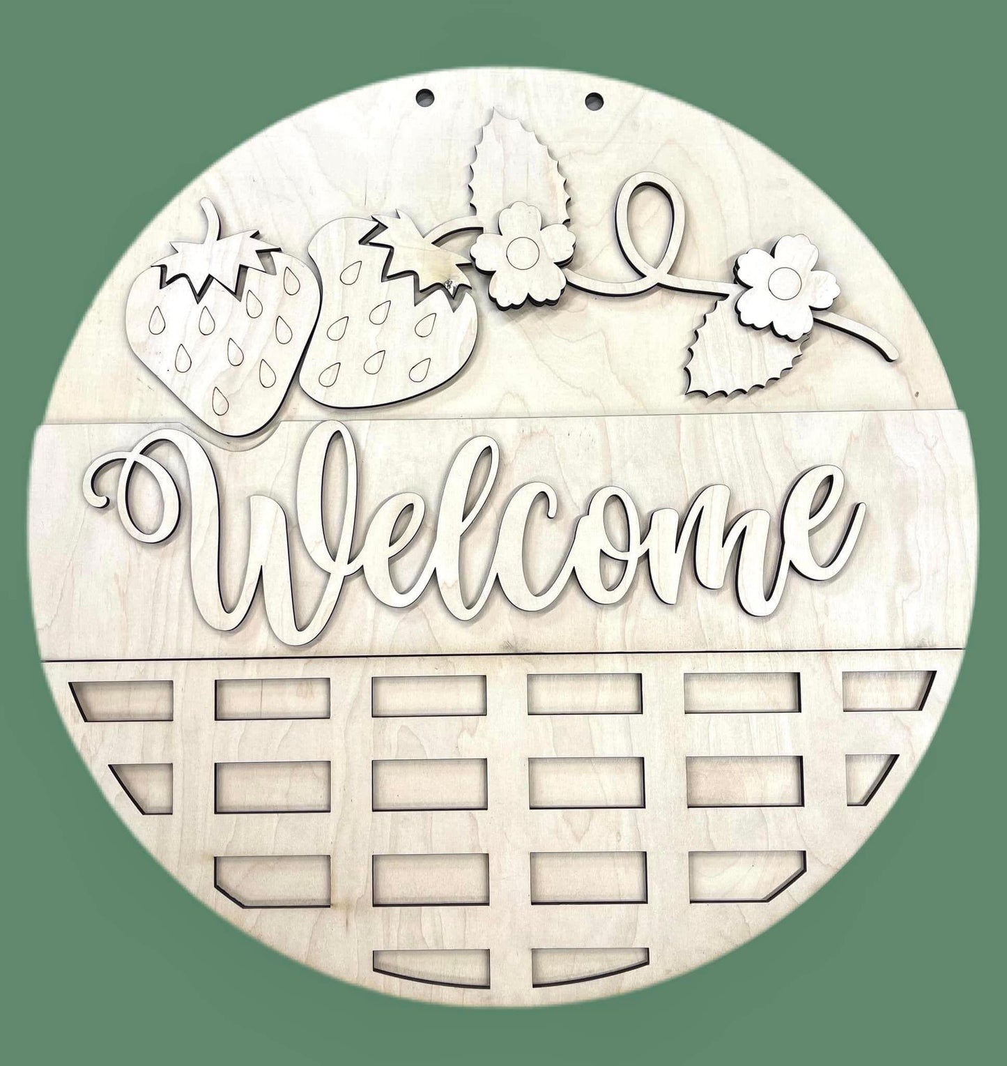 3D Door hanger - Welcome with Strawberries